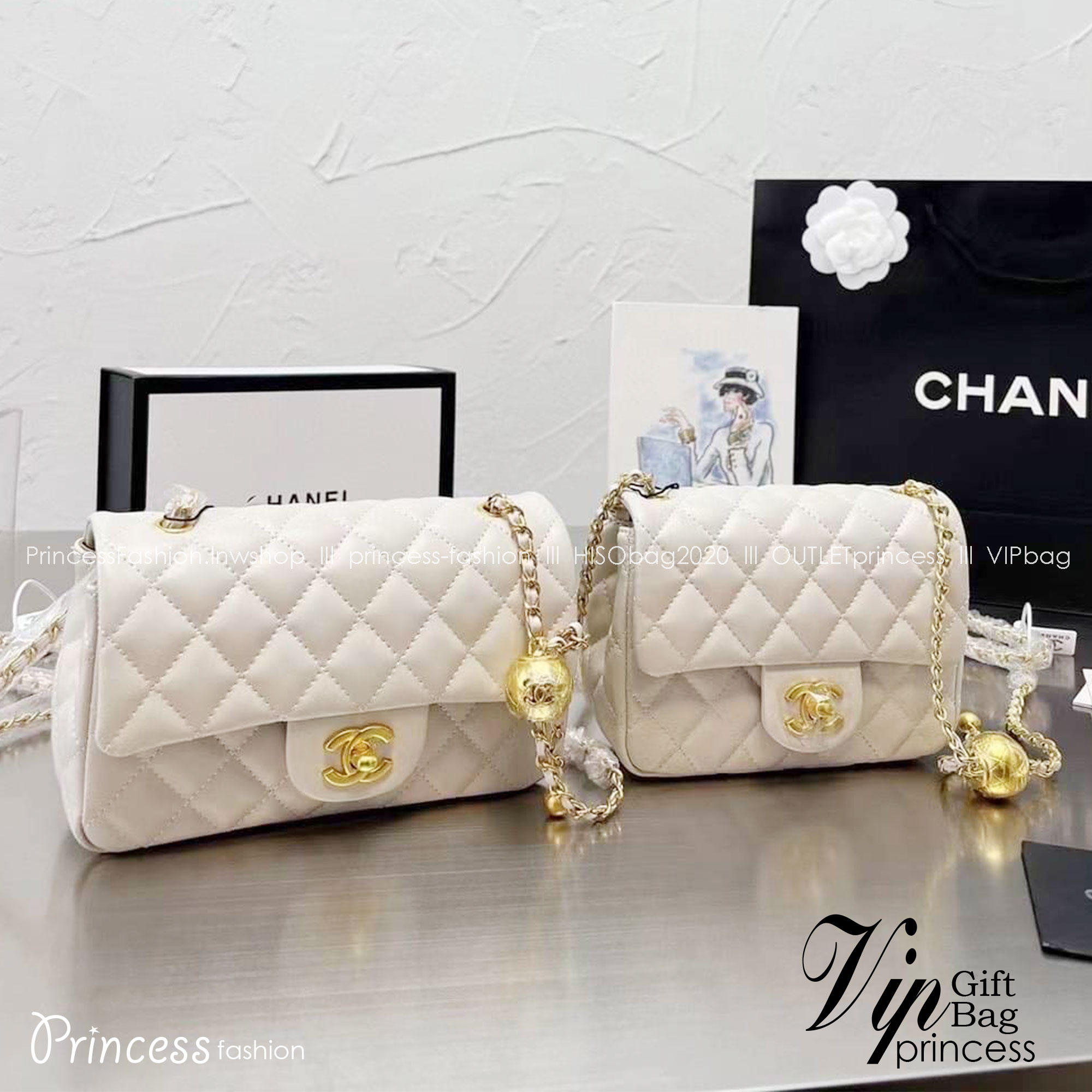 Chanel 22c classic golden ball / Chanel Pearl with Chain crossbody bag กระเป๋าสะพายข้างหรือสะพายเป็นครอสบอดี้ ใบนี้ไปถือออกงาน ก็สวยหรูดูแพงสุดๆค่า!! คลาสสิคและโดดเด่นทุกสี