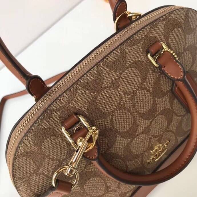 Coach Mini Sierra Signature กระเป๋าถือทรงโดม ภายในกว้างสามารถใส่กระเป๋าเงินเล็ก และมือถือได้ และยังมีช่องซิปเล็ก 1 ช่อง ด้านหลังมีกระเป๋าเล็กเก็บบัตร 1 ช่อง ใครยังไม่มีพลาดไม่ได้แล้วนะคะ