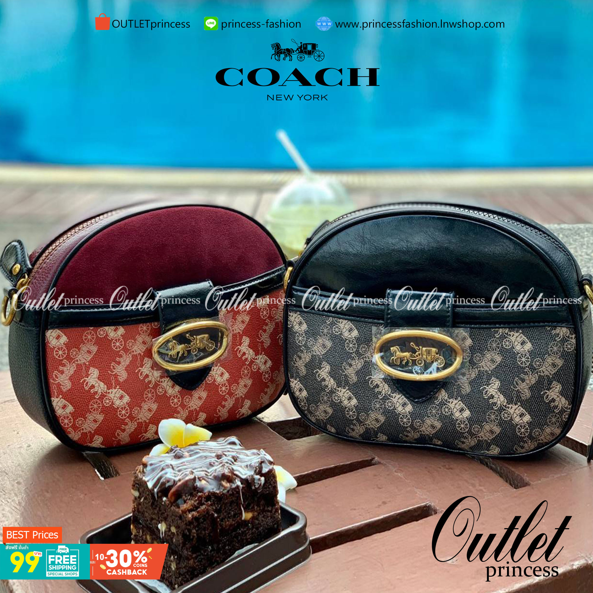 COACH KAT CROSSBODY WITH HORSE AND CARRIAGE PRINT ((88480//88544)) พร้อมส่งค่ะ! กระเป๋าสะพายแบบครอสบอดี้ร์ หนังแท้อย่างดี ตัวกระเป๋าเก๋ด้วยการพิมพ์ลายรถม้าค่ะ ด้านหน้ามีช่องกระดุมแม่เหล็กสำหรับใส่ของจุกจิกได้ พร้อมโลโก้แบรนด์สุดหรู