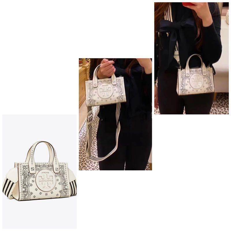 Tory Burch Ella Printed Leather Micro Tote Bag กระเป๋าขนาดมินิใบนี้บอกเลยว่าสไตล์เก๋และแปลกตาเลยทีเดียว กระเป๋าทรงสี่เหลี่ยมขนาดมินิ มีสายสะพายที่ออกแบบมาเข้ากับกระเป๋าสำหรับสะพายข้าง ลวดลายและสีสันบนกระเป๋ามีเอกลักษณ์ที่แสดงถึงความเป็นศิลปะแบบทอรี่โดยเฉพ