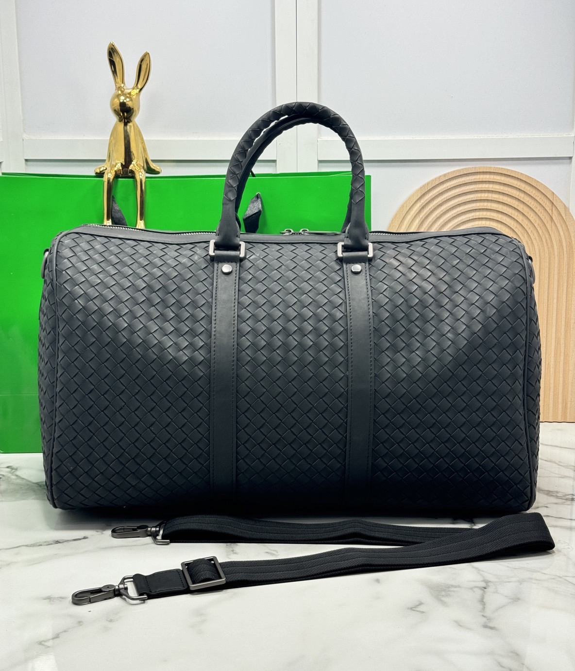 ORI หนังแท้ | Bottega Veneta Intrecciato Duffle Bag / Bottega Keepall กระเป๋าสะพาย กระเป๋าเดินทาง ใส่ของใส่สัมภาระ