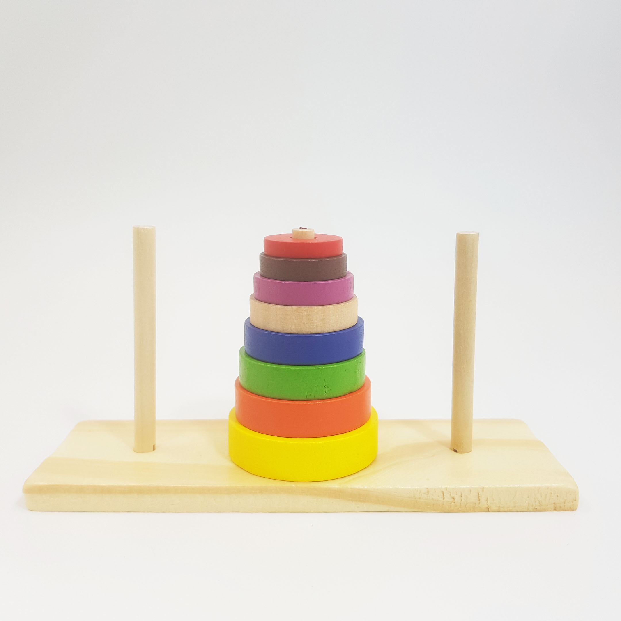 เกมแก้ปริศนาหอคอยฮานอยไม้สี 8 ชั้น