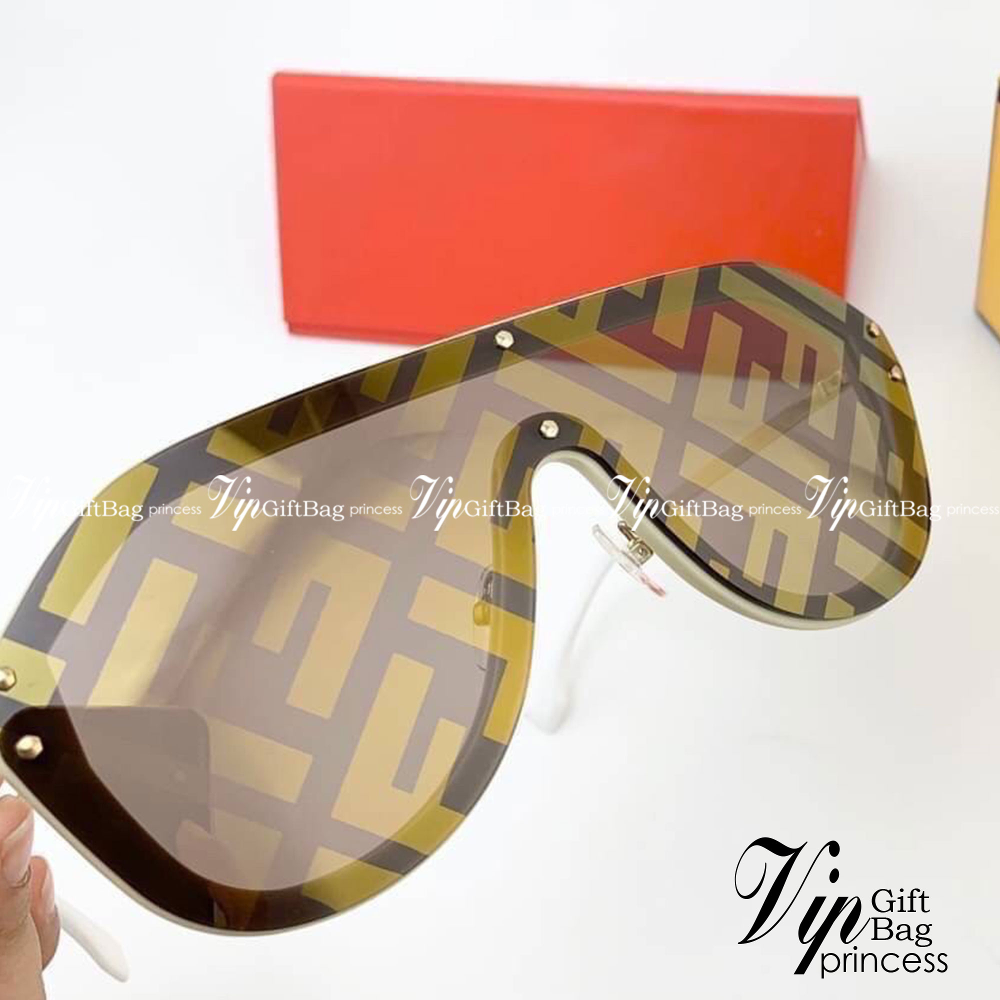 FENDI SUNGLASSES *ขอบครีม* แว่นตาเฟนดิ เกรดออริจินอล 1:1 งานสวยสุด คุณภาพดี Hi-quality กันแดดเต็มประสิทธิภาพ UV400 ภาพถ่ายจากสินค้าจริง