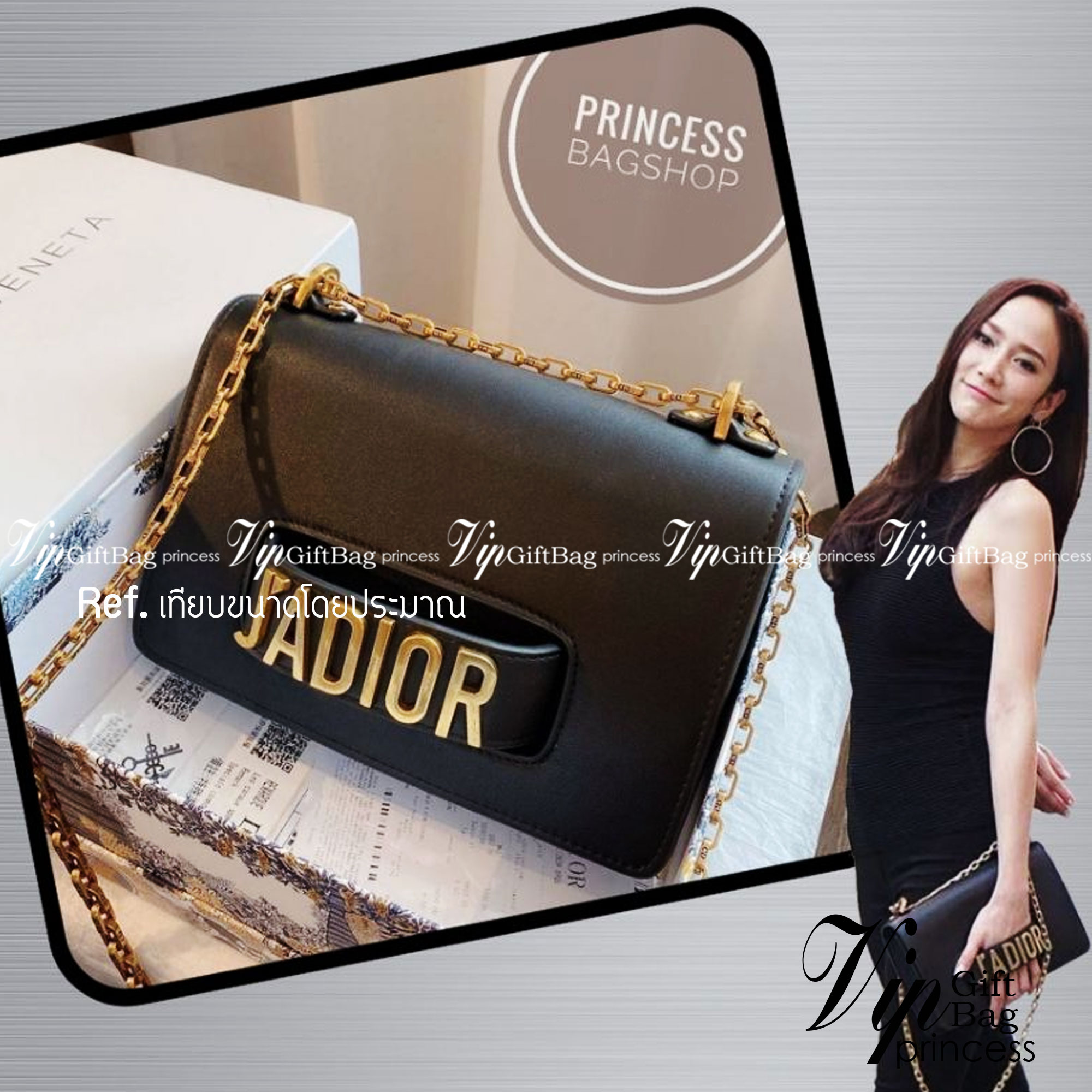 DIOR J'adior Flap Bag กระเป๋าสะพายดิออร์ ทรงกล่องเปิดหน้า แต่งอะไหล่ทอง มาพร้อมสายสะพายยาวครอสบอดี้หรือดึงขึ้นสะพายข้างได้ค่ะ งานชนชอป ใช้ได้ Everyday Look พร้อมส่งที่ไทย