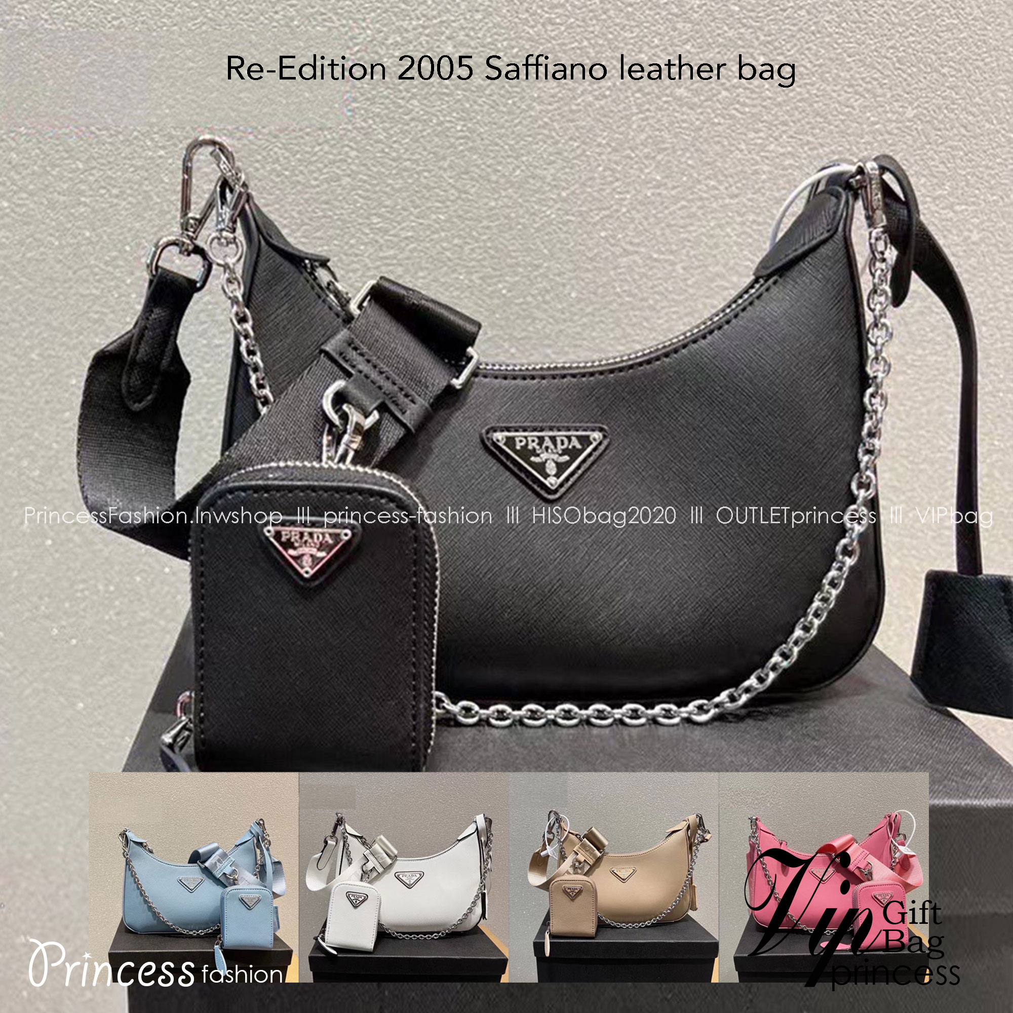 Prada Re-Edition 2005 Saffiano leather bag / PRADA COLLECTION SS22 🔥 HOTS ITEM มาเเรงสุดตอนนี้ น่ารักมากๆ สีพาสเทล สีสายฝอ มาแบบจัดเต็มมาก ถือเกร๋ๆคาเฟ่ต้องลงเเล้วล่ะเเม่ หรูหราเลยค่า ปังสุดดด
