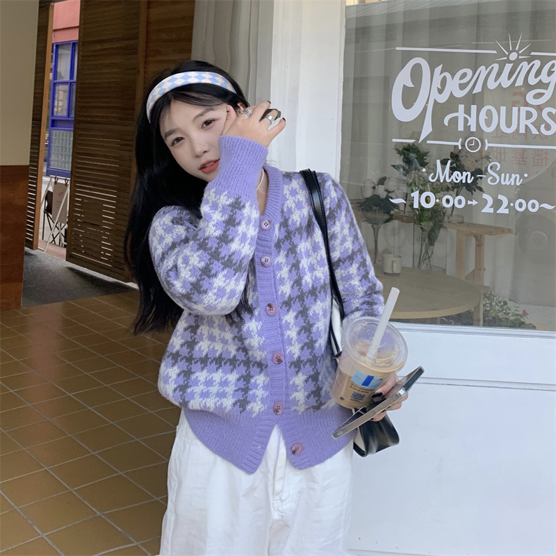 พร้อมส่ง 🐹 Violet ham sweater เสื้อกันหนาวไหมพรม (IN35849)
