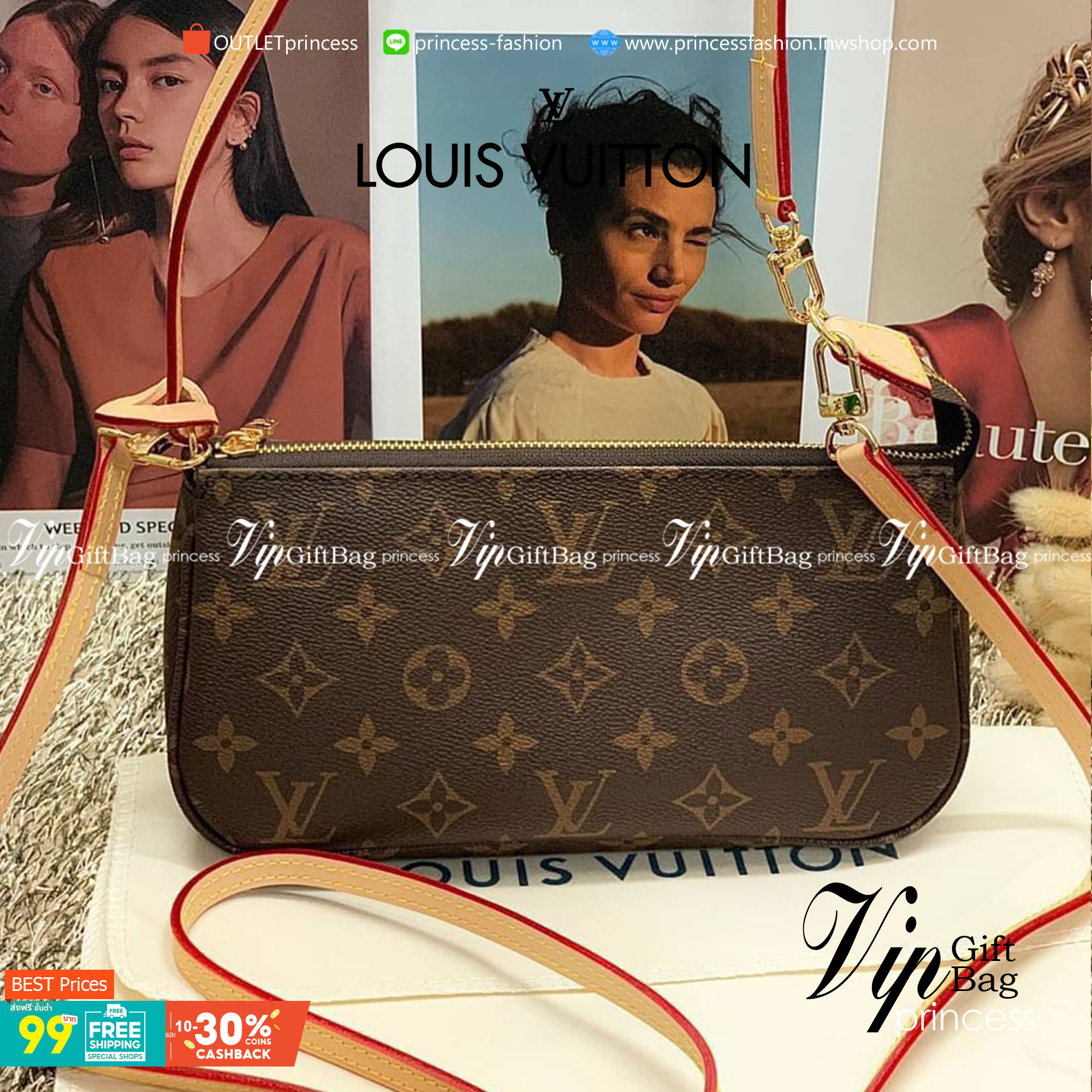 น้องน่ารักน่าใช้มากๆค่ะ LOUIS VUITTON POCHETTE ((Premium Gift Lv)) กระเป๋าหิ้ว//คล้องไหล่//สะพายข้าง//หรือถือแบบคลัท ชิลๆได้เลยค่า หนังแกะแท้นิ่มสวย เปิดปิดกระเป๋าแบบซิป ภายในสามารถใส่กระเป๋าเงินใบกลางได้; มือถือได้;พาสปอร์ตได้;ของจำเป็นจุกจิกสาวๆได้เยอะเ