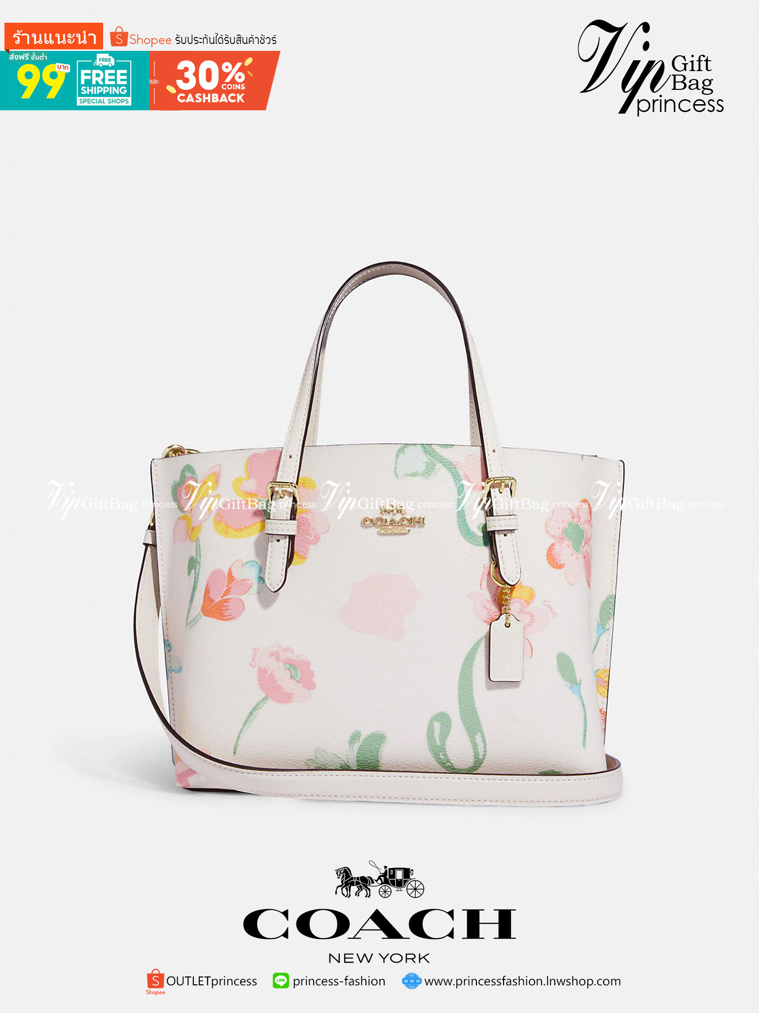 COACH C8217 MOLLIE TOTE 25 WITH DREAMY LAND FLORAL PRINT คอลใหม่ล่าสุด ยังไม่เข้า shop ไทย สวยๆแบบไม่ต้องรอพรีฯให้ยาวนาน กับกระเป๋าโท้ทไซส์เล็กที่สาวๆต่างก็ต้องปักใจรัก สวยสมใจ ดีไซน์ลวดลายดอกไม้ คละเคล้าเต็มใบ ละมุน สดใส น่าใช้สุดๆ วัสดุหนังแคนวาส ภายในโ