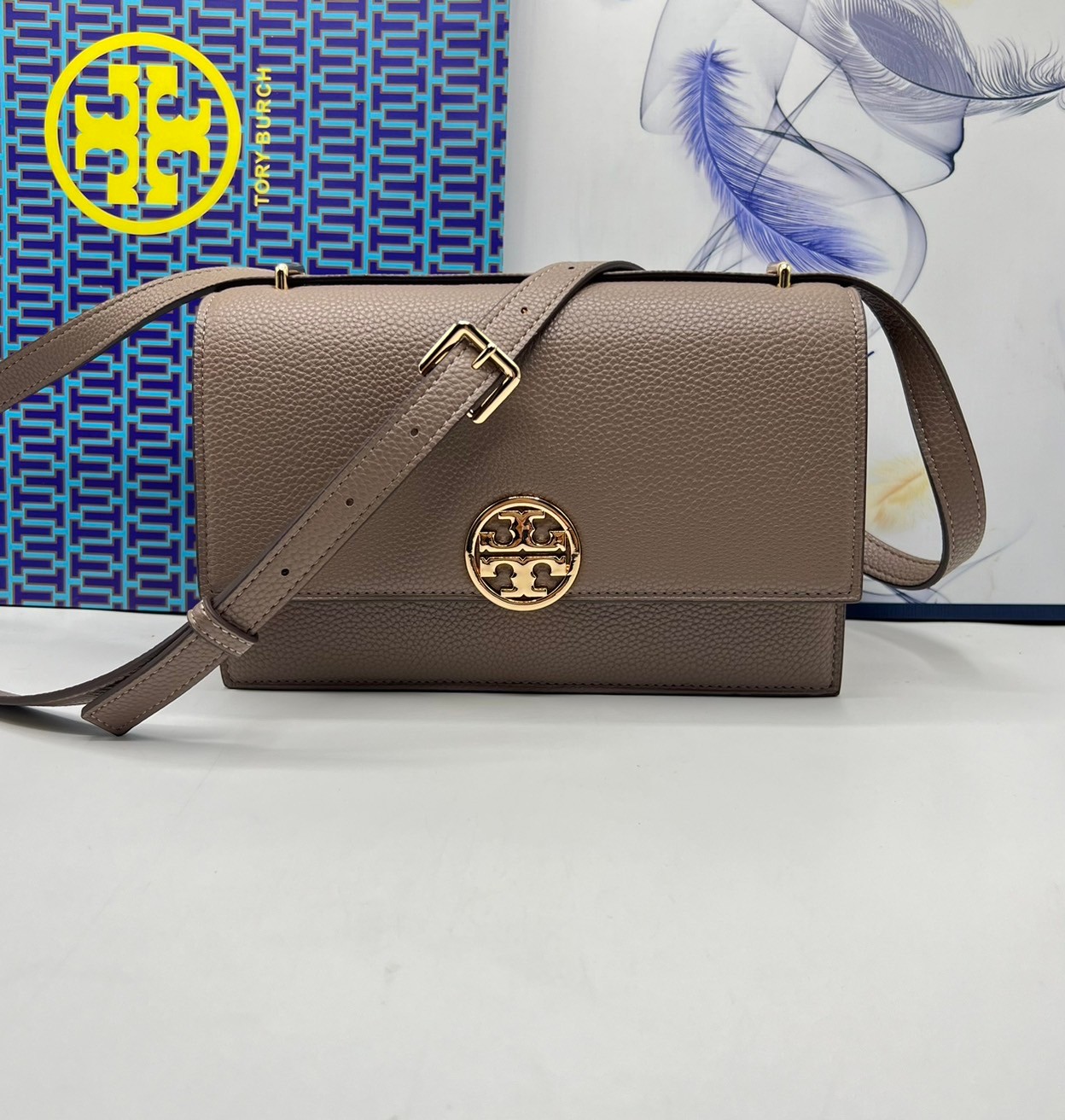TORY BURCH MILLER LEATHER SHOULDER BAG กระเป๋าสะพายสวยหรู ผู้ดีทุกสี สายถอดได้ ถือเป็นคลัชได้ เกรดออริ สลับแท้ 1:1 ใช้งานต่างประเทศได้