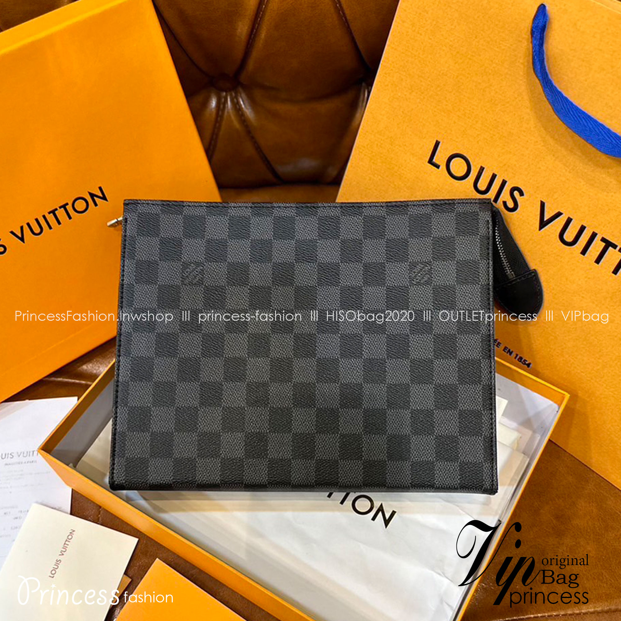 LV Pochette Voyage MM / LV Clutch กระเป๋าถือทรงคลัช ทรงพอช เกรดออริ สลับแท้ 1:1 ใช้ต่างประเทศได้ ใช้ได้ทั้งชายหญิง