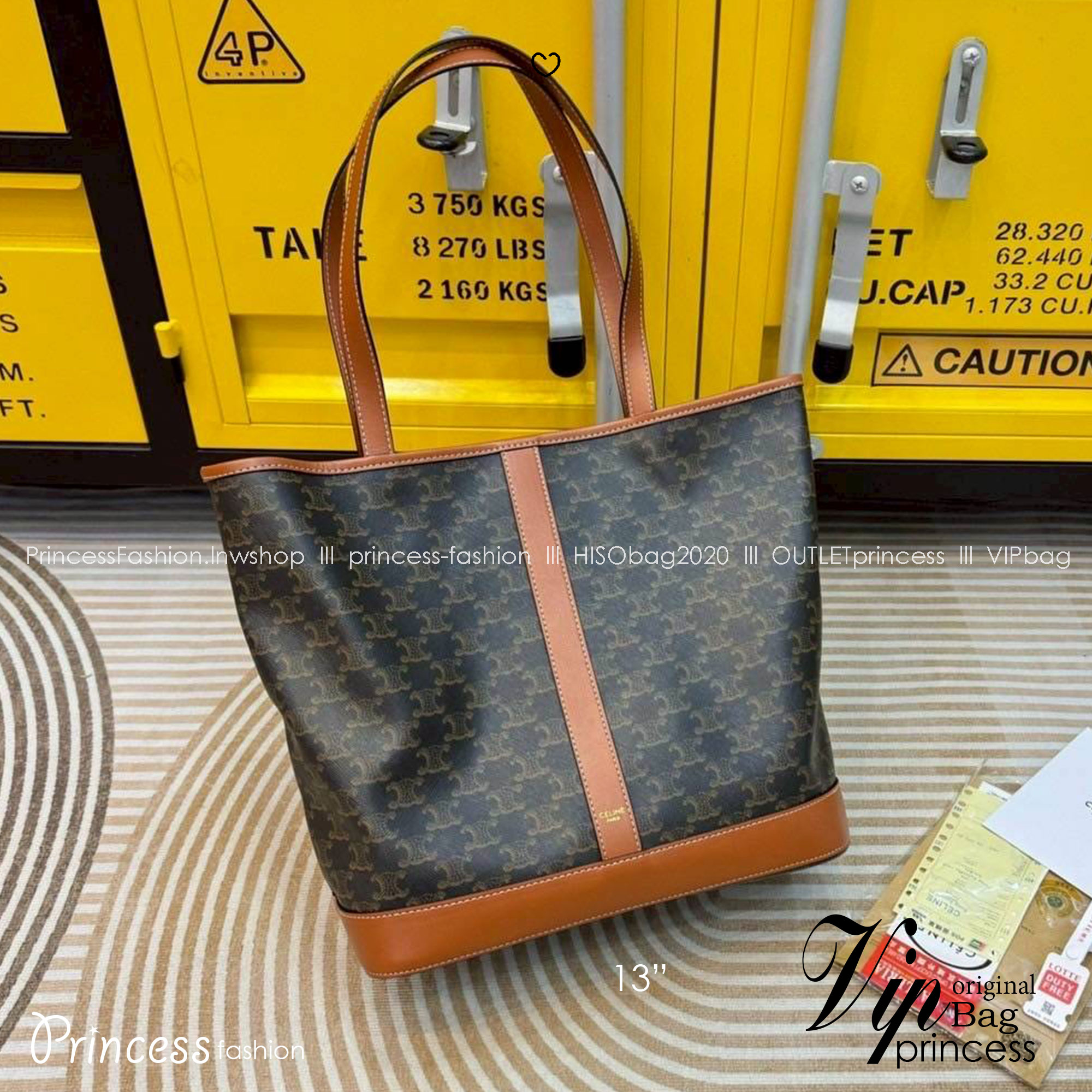 Celine Cabas In Triomphe canvas and leather / Celine Tote Bag กระเป๋าสะพายทรงโท้ทใบใหญ่ รุ่นยอดนิยม งานสวยหรูคลาสสิคไม่มีเอ้าท์ ภายในโล่งกว้าง