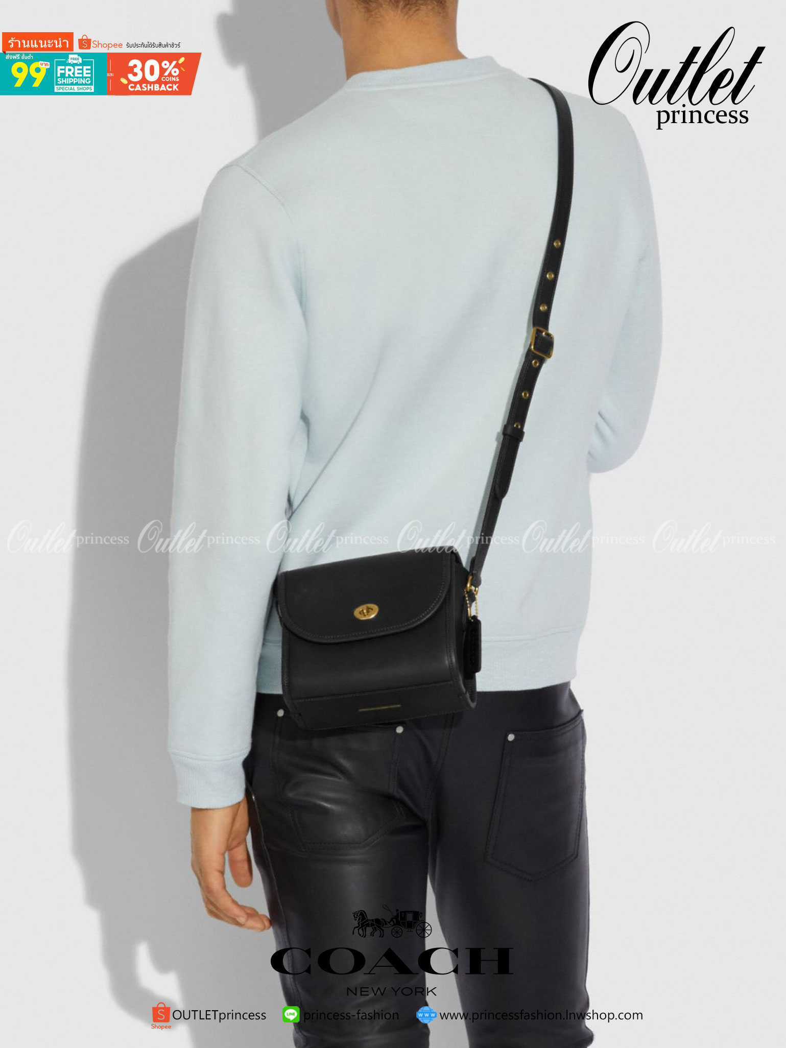 COACH Turnlock Lunchbox Pouch In Signature Canvas COACH Lady กระเป๋าสะพาย FM1981-144