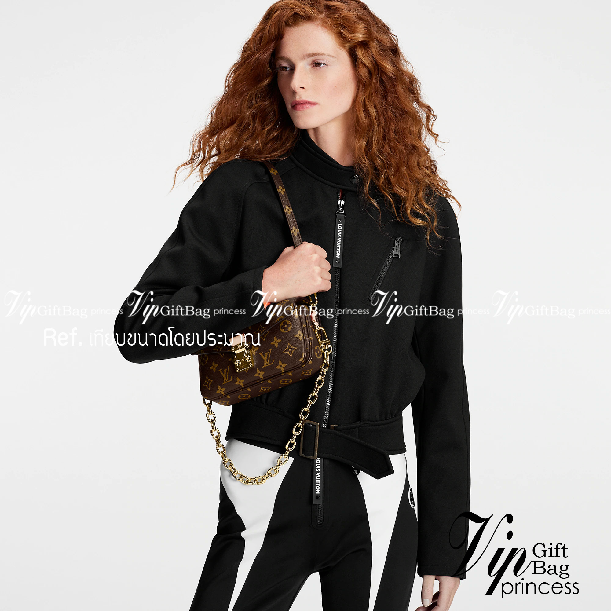 LV Pochette Métis East West กระเป๋าสะพาย พร้อมสายโซ่สีทองสำหรับสะพายไหล่แบบสั้นอย่างมีสไตล์ และสายหนังถอดได้ กระเป๋า Monogram แคนวาส แต่งขอบหนัง และตัวล็อกแบบ S-lock อันเป็นเอกลักษณ์ ของความหรูหรา พร้อมส่งที่ไทย ภาพถ่ายจากงานขายจริง ใช้งานต่างประเทศได้