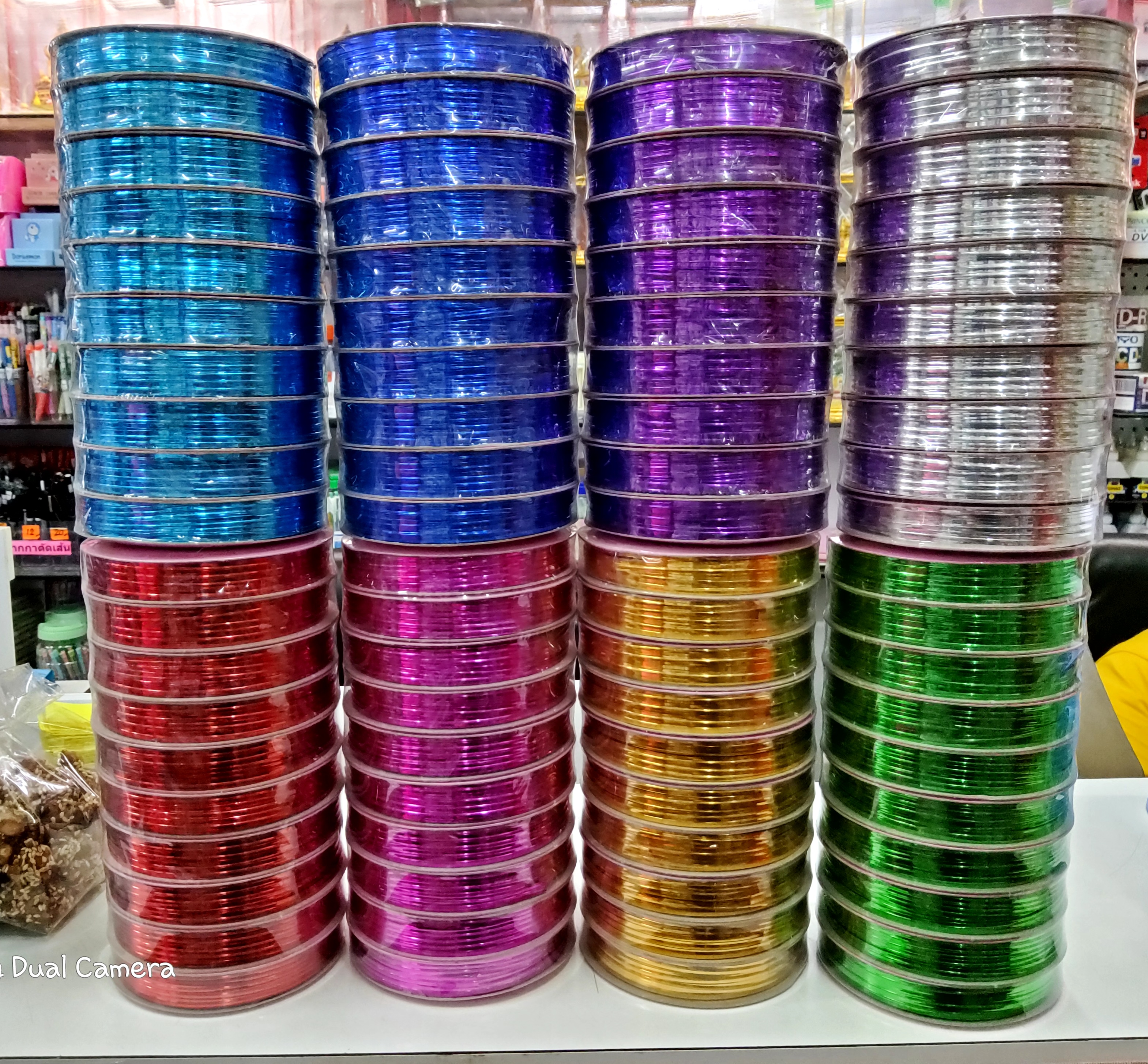 ริบบิ้นลวด,ลวดมัดถุงขนม,ลวดสี