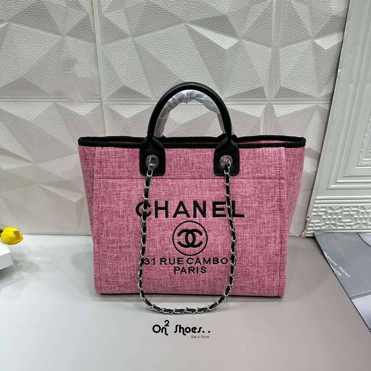 CHANEL Maxi Shopping Bag / Chanel tote bag 15" กระเป๋าทรงโท้ทใบใหญ่กระเป๋าผ้าแคนวาส งานสกรีนสวยหรูใบใหญ่สไตล์เซเลปค่ะ