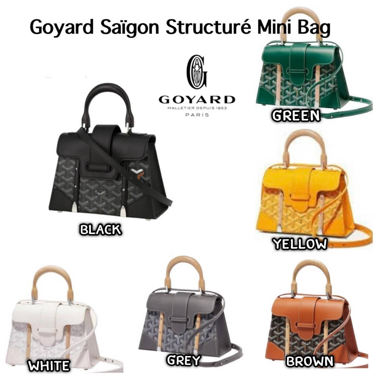 พร้อมส่ง 6 สี Goyard Saïgon Structuré Mini Bag / Saigon Bag กระเป๋าถือ/สะพาย เกรดออริ สลับแท้ 1:1 ใช้ต่างประเทศได้ ภาพถ่ายจากงานขายจริง
