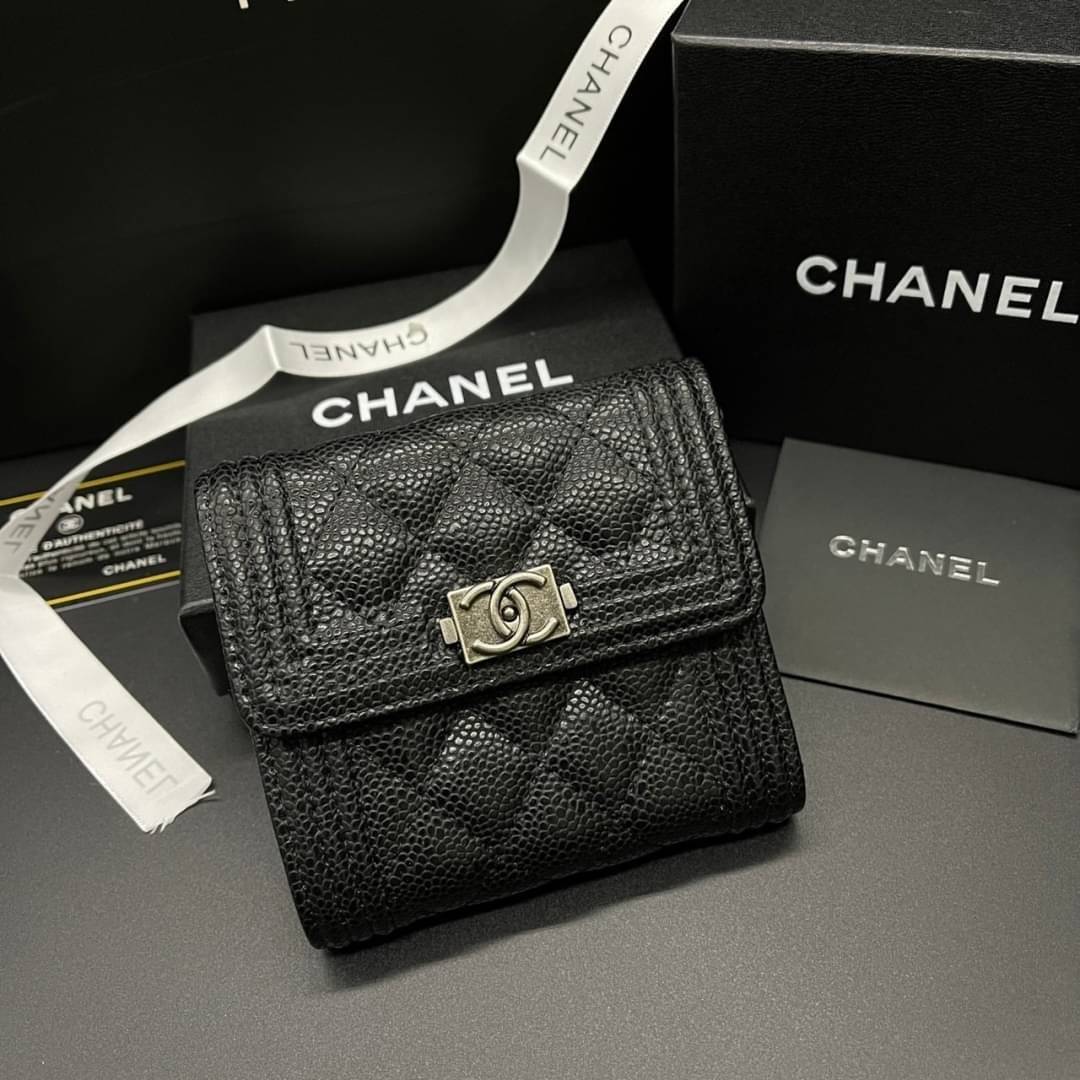 Chanel Wallet Trifold Caviar / Chanel Card Holder Zippy กระเป๋าสตางค์ชาแนลใบสั้น 3 พับ กระเป๋าใส่ธนบัตร บัตร ใส่เหรียญ ภายในตามรูป เกรดออริจินอล ภาพถ่ายจากงานขายจริง ใช้งานต่างประเทศได้