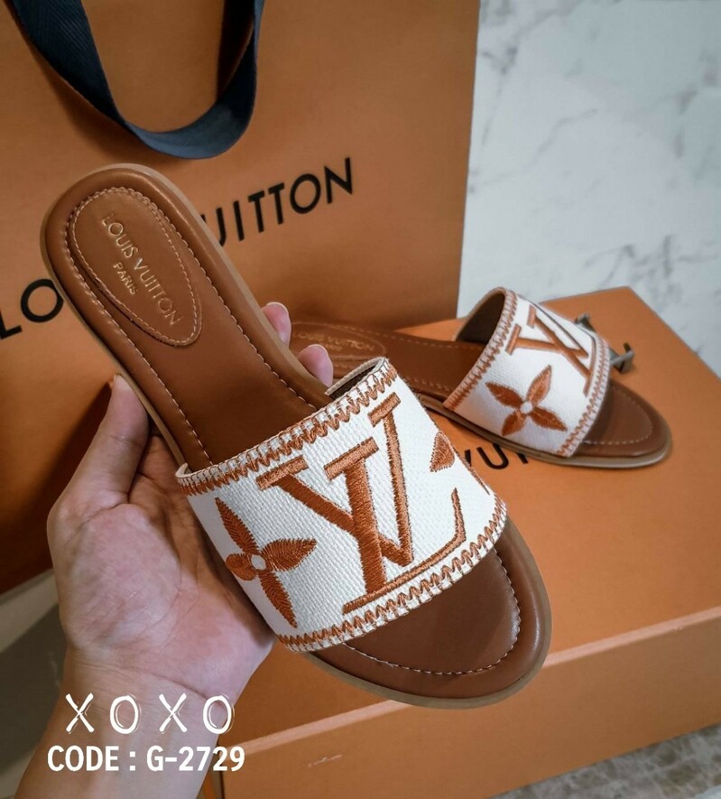 Louis Vuitton Sandals แตะ ชิล สวยหรู งานจริงสวยมาก ผ้าแคนวาส ปัก สวมใส่ง่าย น้ำหนักเบา แมทส์ชุดง่าย