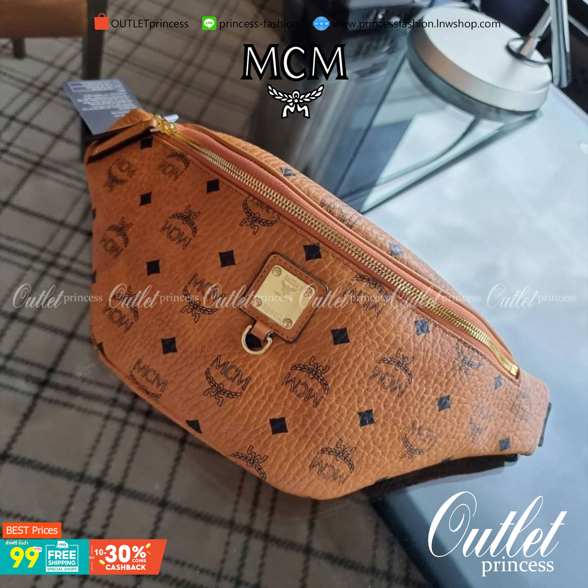 M.C.M FURSTEN BELT BAG IN VISETOS กระเป๋าคาดอกยอดฮิต หนุ่มๆสาวๆใช้ได้ไม่มีเบื่อ รุ่นขายดี ลายวิเซโต้เอกลักษณ์ ทั้งสปอร์ตและดูหรูในตัว ใช้งานง่าย ได้ทุกลุค วัสดุหนังแคนวาสคุณภาพดี มีช่องซิปหลัก และซิปด้านหลังกระเป๋า ภายในเป็นช่องโล่งบุผ้าซับอย่างดี รุ่น un