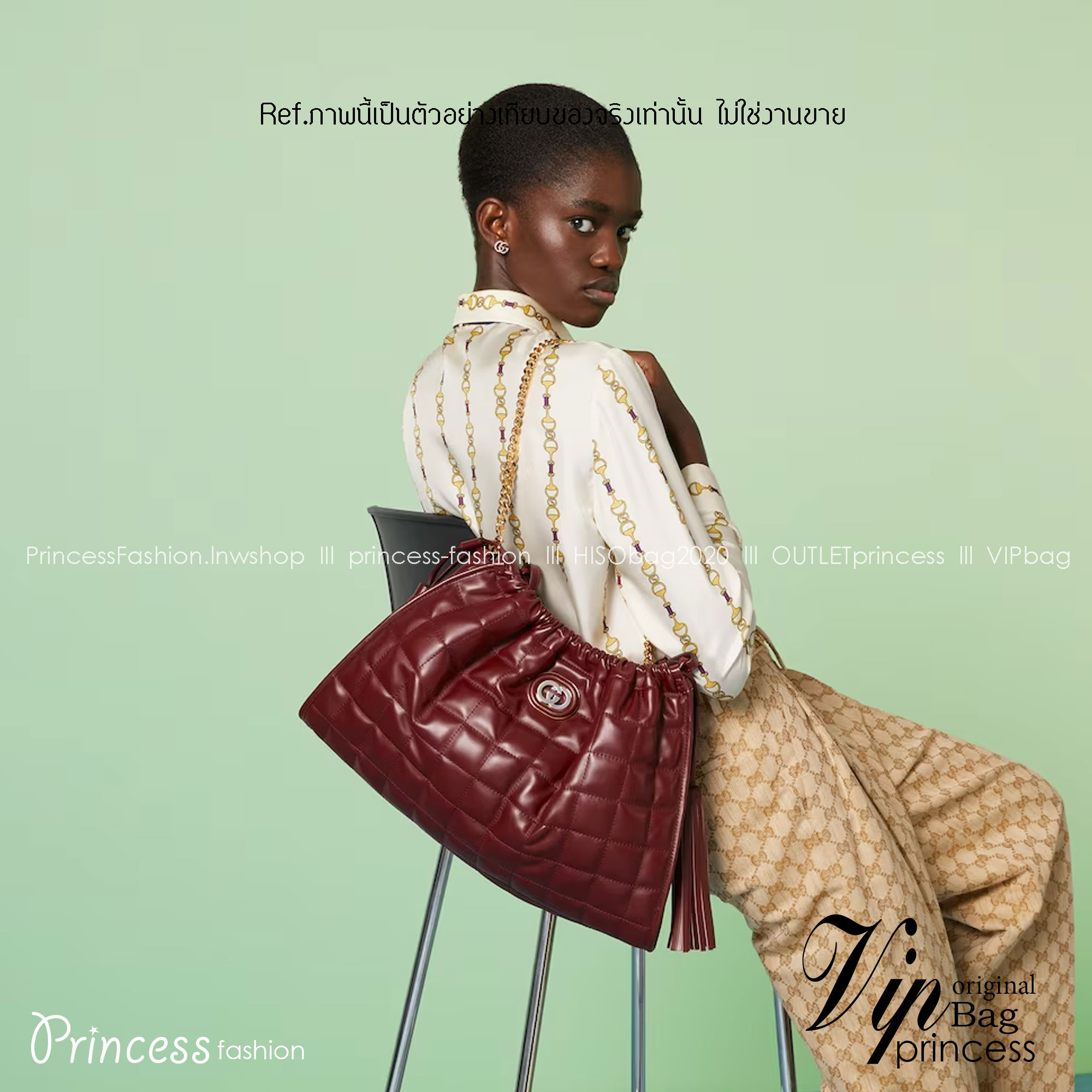 GUCCI MEDIUM QUILTED TOTE BAG / Gucci Hobo / Gucci Deco Medium Tote Bag พร้อมส่ง กระเป๋าสะพายใบใหญ่ หนังแท้ หนังสวย Interlocking G **สินค้าเกรดท็อปออริจินอลสลับแท้ 1:1 เกรดดีสุด