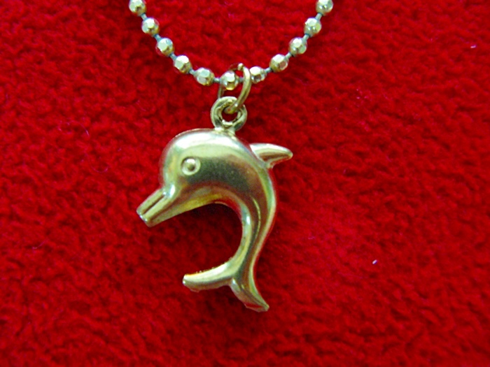 สินค้าหมดค่ะ สร้อยคอผู้หญิงทำจากเหรียญ25,50ส.ต.พร้อมจี้รูปปลาโลมาค่ะ