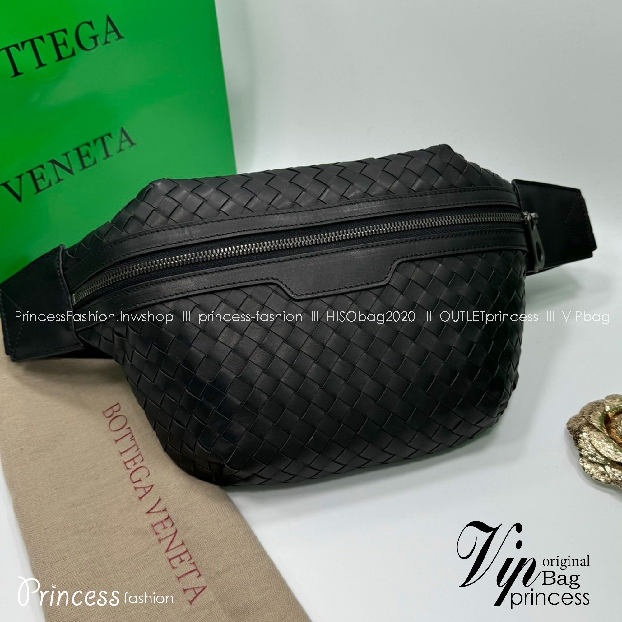 BOTTEGA Belt Bag กระเป๋าคาอก ดีไซส์สานเป็นเอกลักษณ์ everyday look เอาใจหนุ่มๆ สวยเท่คลาสสิก เกรดออริ 1:1