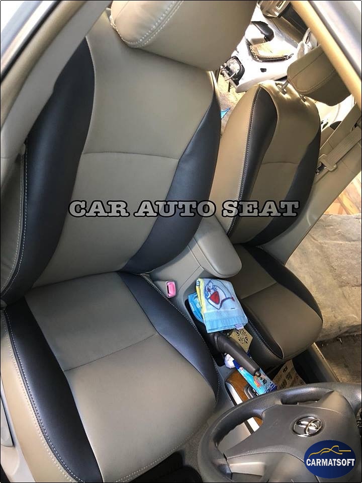 ชุดหุ้มเบาะรถยนต์ ALTIS ปี2008-13 หนังPVC เกรดA หนา1มิล สีครีมเทา