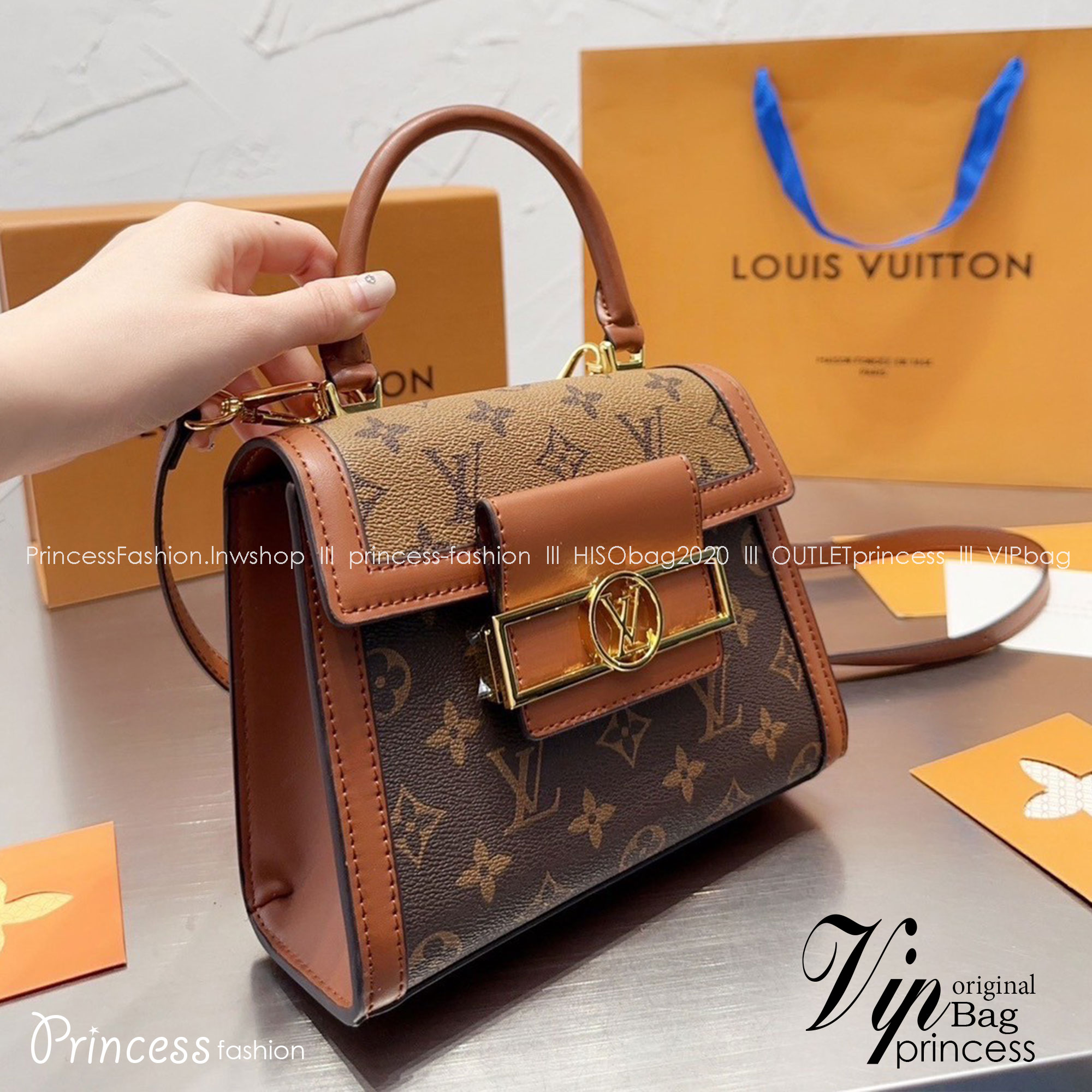 LV Dauphine Capitale Bag / LV HandBag กระเป๋าสะพายข้าง พร้อมหูจับในตัวใช้งานว่าย พิมพ์ลายโมโนแกรมสุดหรูจากแบรนด์ดัง ภายในจุของได้เยอะ ขนาดกำลังสวย ใช้เป็น every look ได้เลยค่ะ ใบนี้คือสวยหรู คุ้มสุดๆไม่ควรพลาดเลยค่า