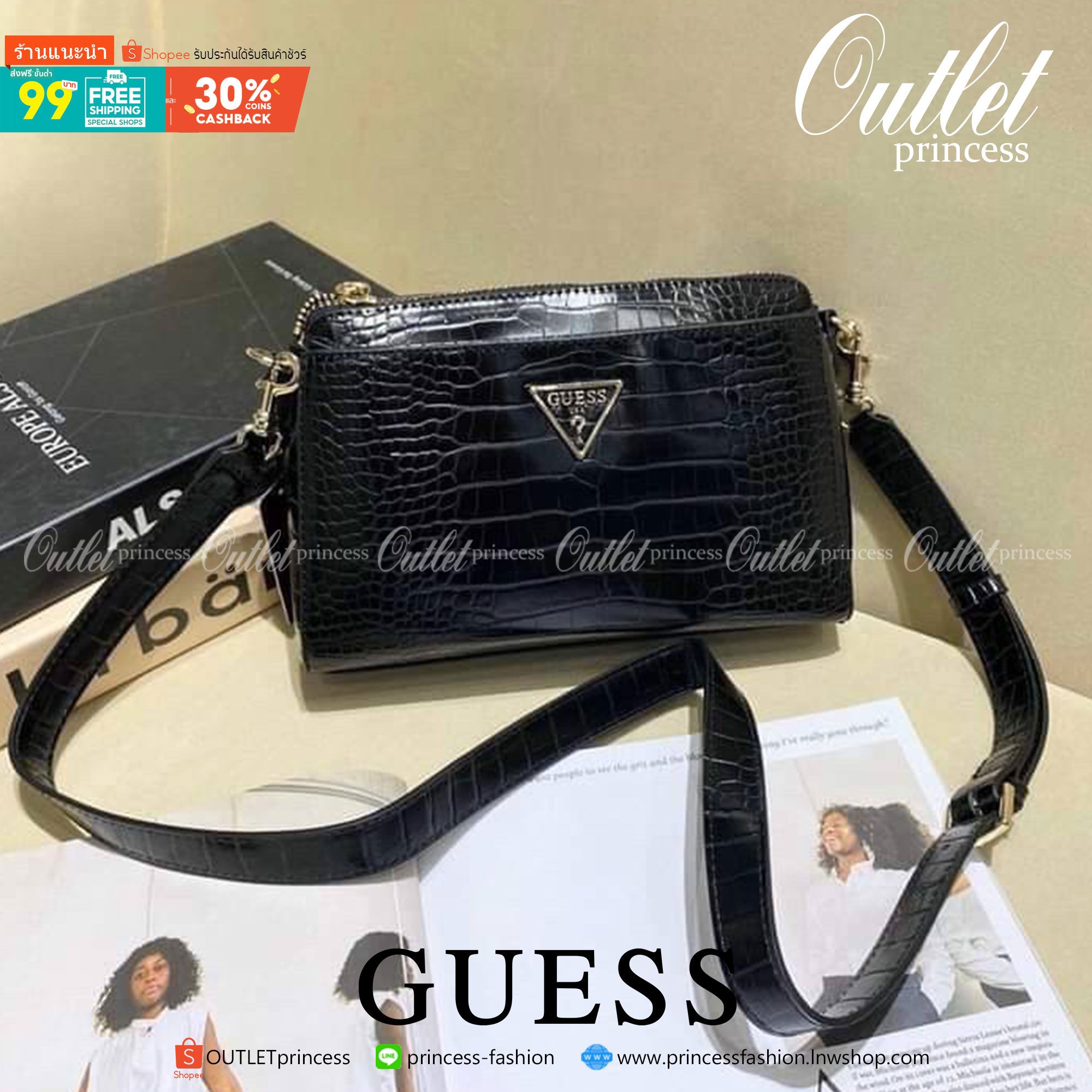 ของแท้ 💯% Guess maddy girlfriend crossbody กระเป๋าสะพายรุ่นใหม่ล่าสุดจาก Guess factory วัสดุ PU คุณภาพดีนิ่ม น้ำหนักเบา ด้านหน้าประดับด้วยโลโก้แบรนด์สวยโดดเด่น