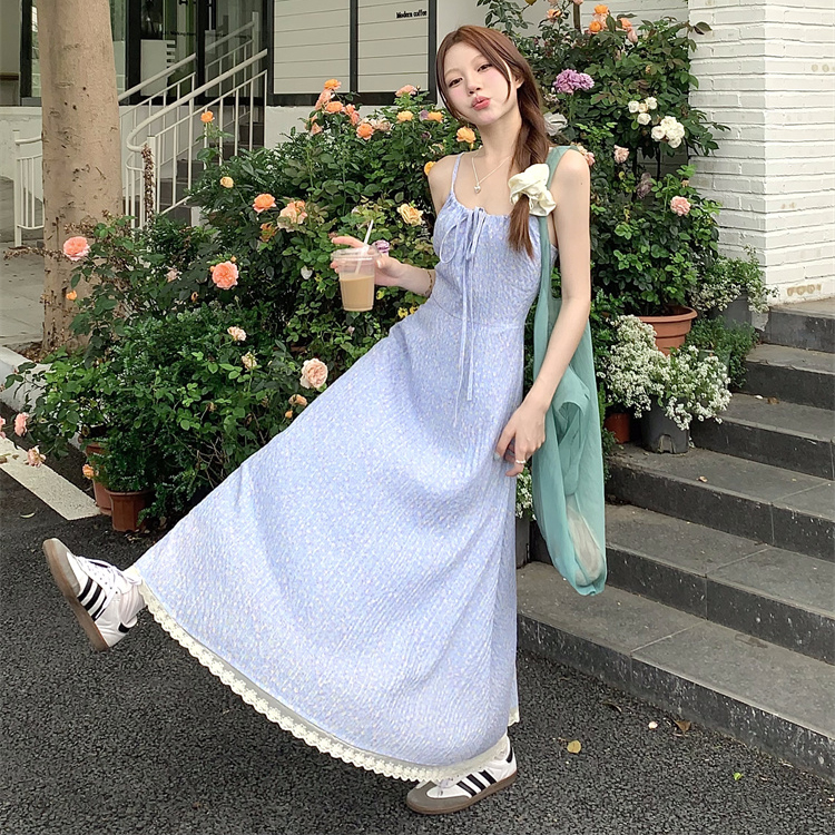 พร้อมส่ง ⛵️ Astrid dress เดรสสายเดี่ยวตัวยาวผ้าเนื้อดีพิมพ์ลายสวยมาก (IN38713)