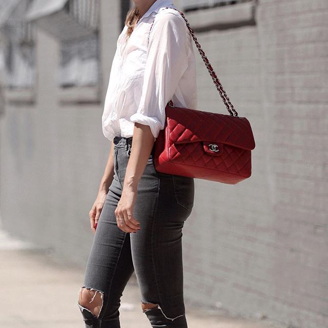 CHANEL LARGE CLASSIC JUMBO HANDBAG 30cm พร้อมส่งที่ไทย Lambskin & Grained Calfskin