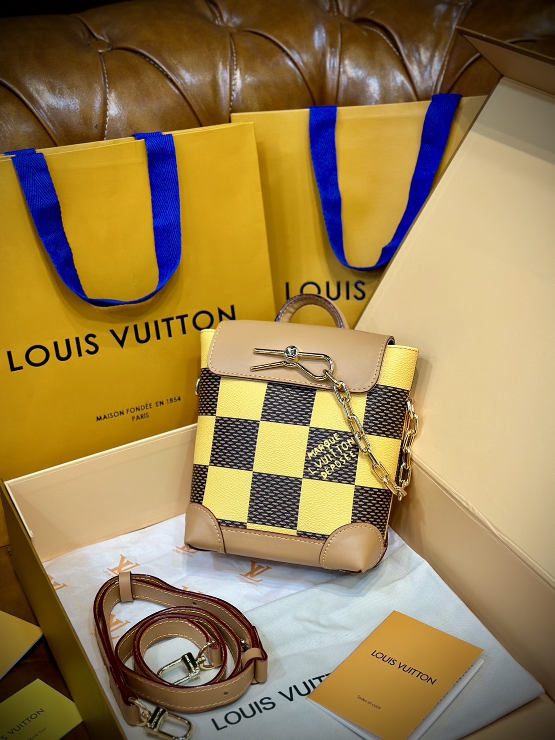 LV Nano Steamer Bag Monogram Craggy กระเป๋าสะพายดีไซส์วินเทจลายใหม่ สวยงามหรูหรา โดดเด่นสะดุดตาเป็นเอกลักษณ์ เกรดออริ