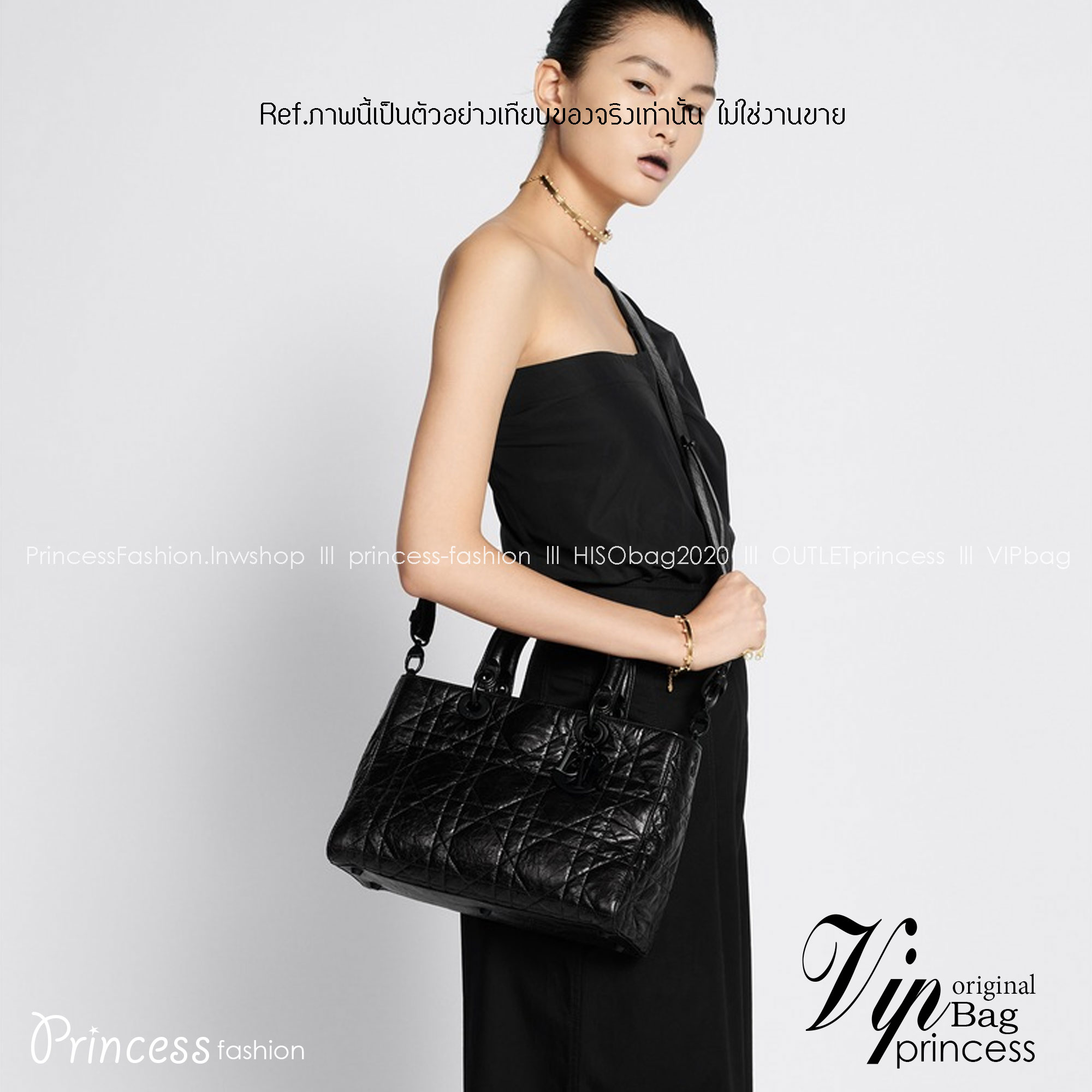 Medium Lady D-Sire My ABCDior Bag Black Macrocannage กระเป๋าสะพายดิ-ออร์ รุ่นใหม่ งานหนังสวยมาก เกรดวีไอพี ท็อปออริจินอล สลับแท้ 1:1 เกรดดีสุด