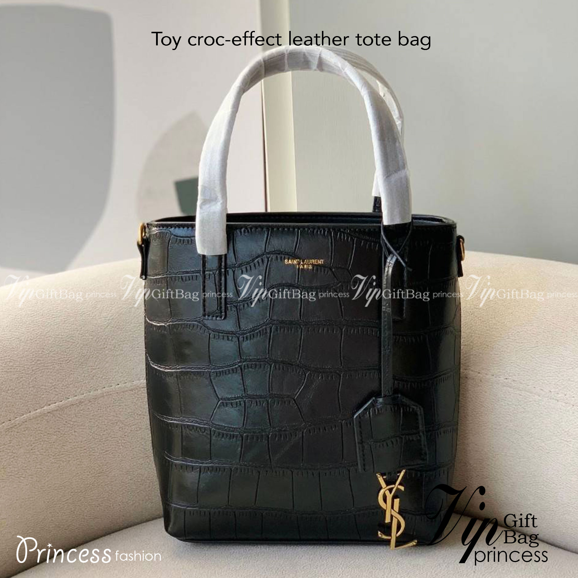 Large YSL CROC TOTE / YSL Toy croc-effect leather tote bag พร้อมส่งครบสองไซส์ *คู่ดูโอ้ สวยแบบตะโกนนน YSL BAG VIP วัสดุหนังสังเคราะห์ หนังนิ่มลายจรเข้เต็มใบ สวยหรูมาก