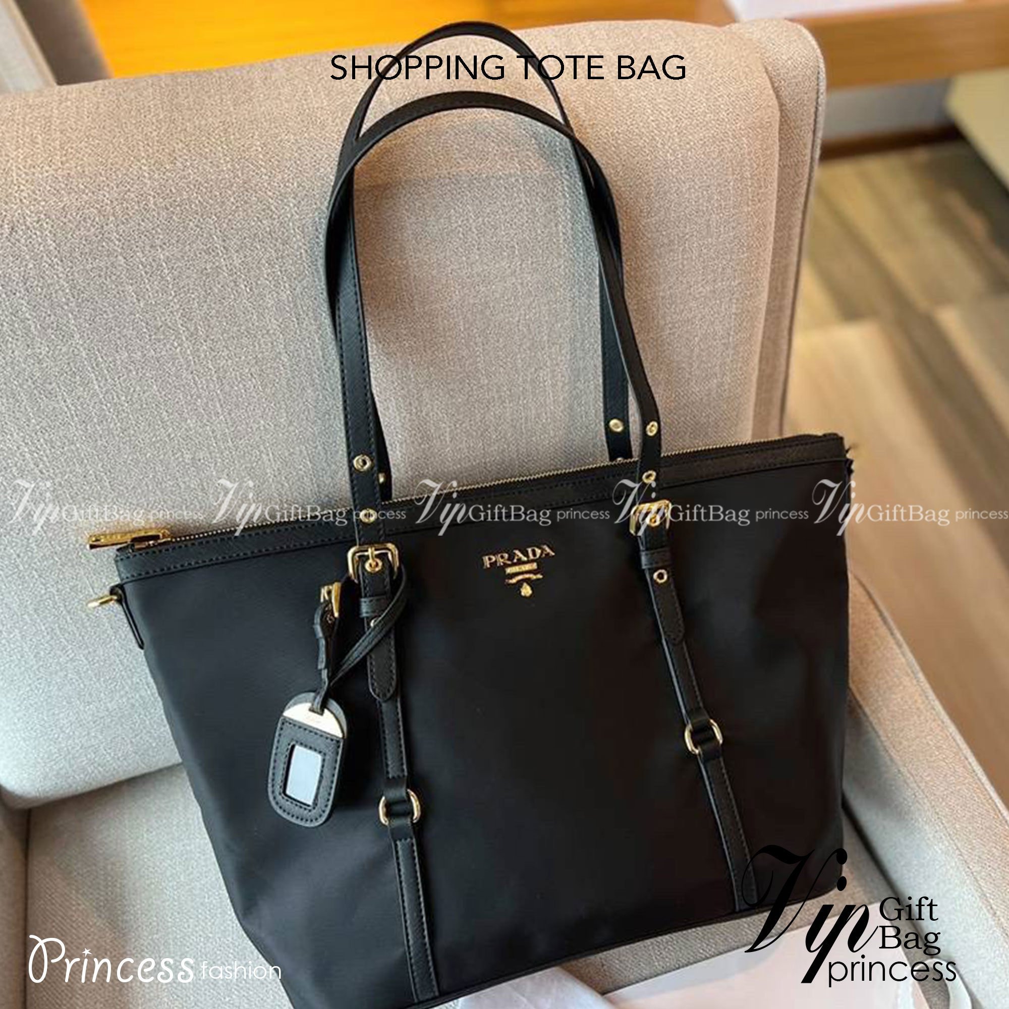 PRADA SHOPPING BAG / PRADA TOTE BAG รุ่นยอดฮิต !!! ปังปุริเย่ 🎉กระเป๋าใบใหญ่ทรงโท้ทหรู เป็นผ้าไนล่อน ตกแต่งรอบใบได้ สวยมาก