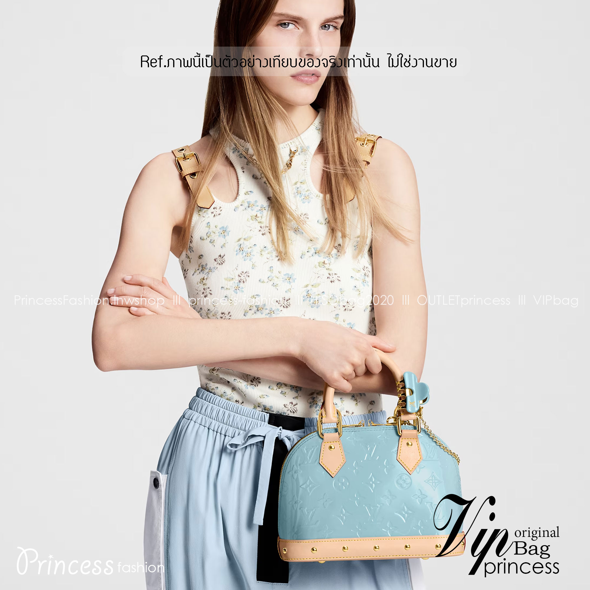 LV Alma BB Monogram Vernis Leather New Remix Colorful Chic and Yellow | Sky | Neon Pink กระเป๋าสะพายสีพาสเทล เกรดออริ สลับแท้ 1:1 ใช้งานต่างประเทศได้ ภาพถ่ายจากงานขายจริง