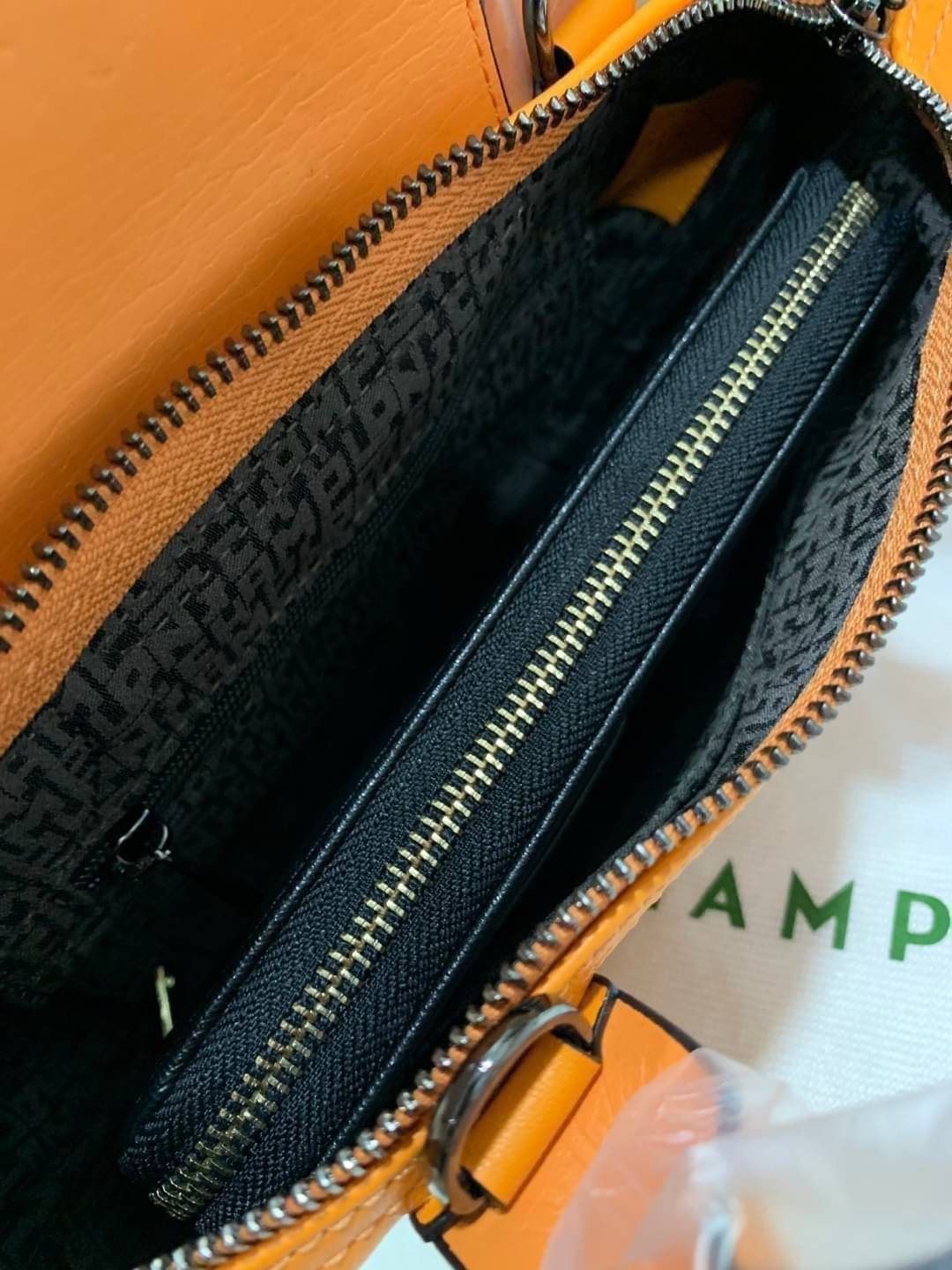 ของแท้ 100% Longchamp LE PLIAGE CUIR TOP HANDLE BAG Color: Black,Orange,Sienna, Navy,Nordic,Grey,Lichen