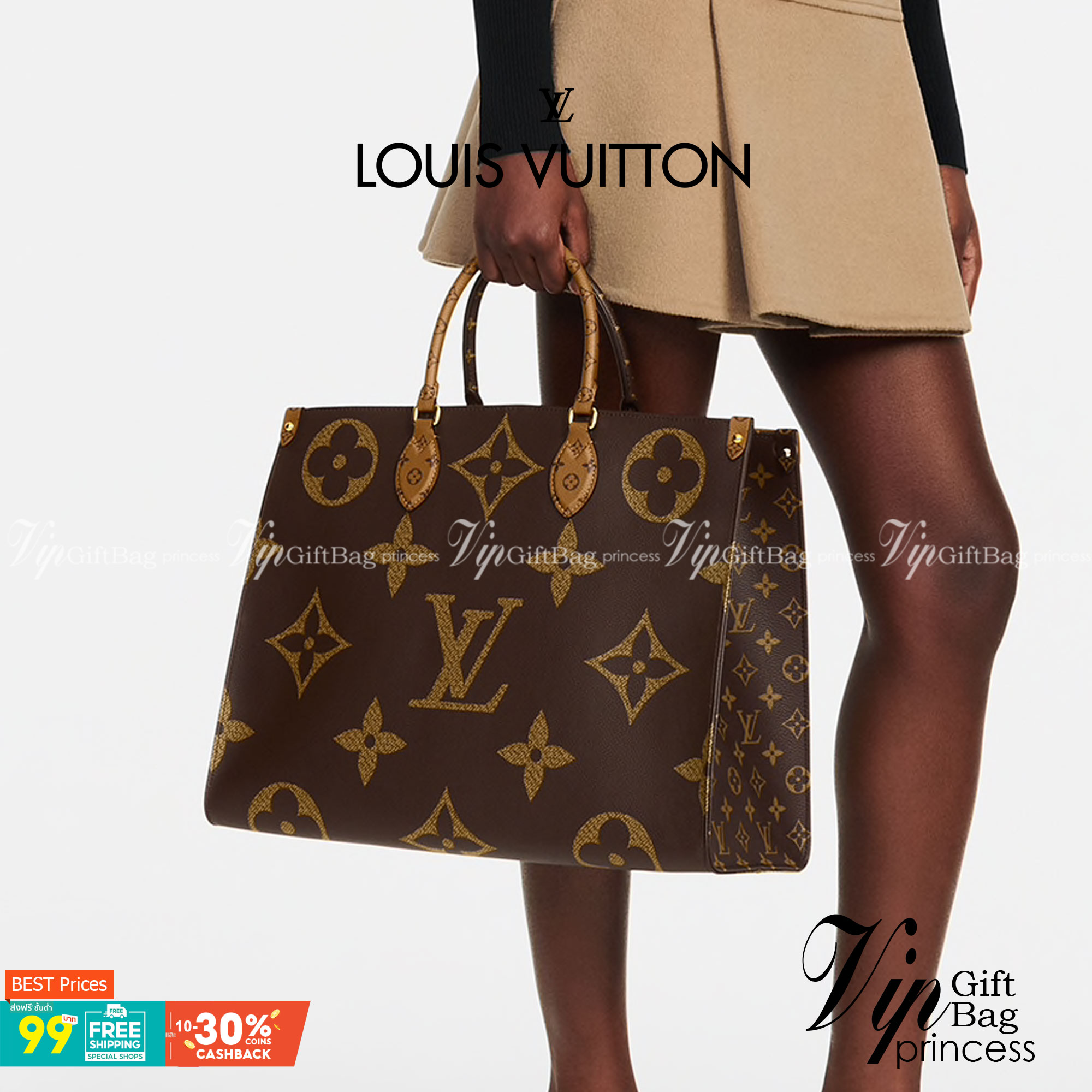 หนังแท้ LOUIS VUITTON ONTHEGO GM พร้อมส่งที่ไทย เกรดใช้งานต่างประเทศได้
