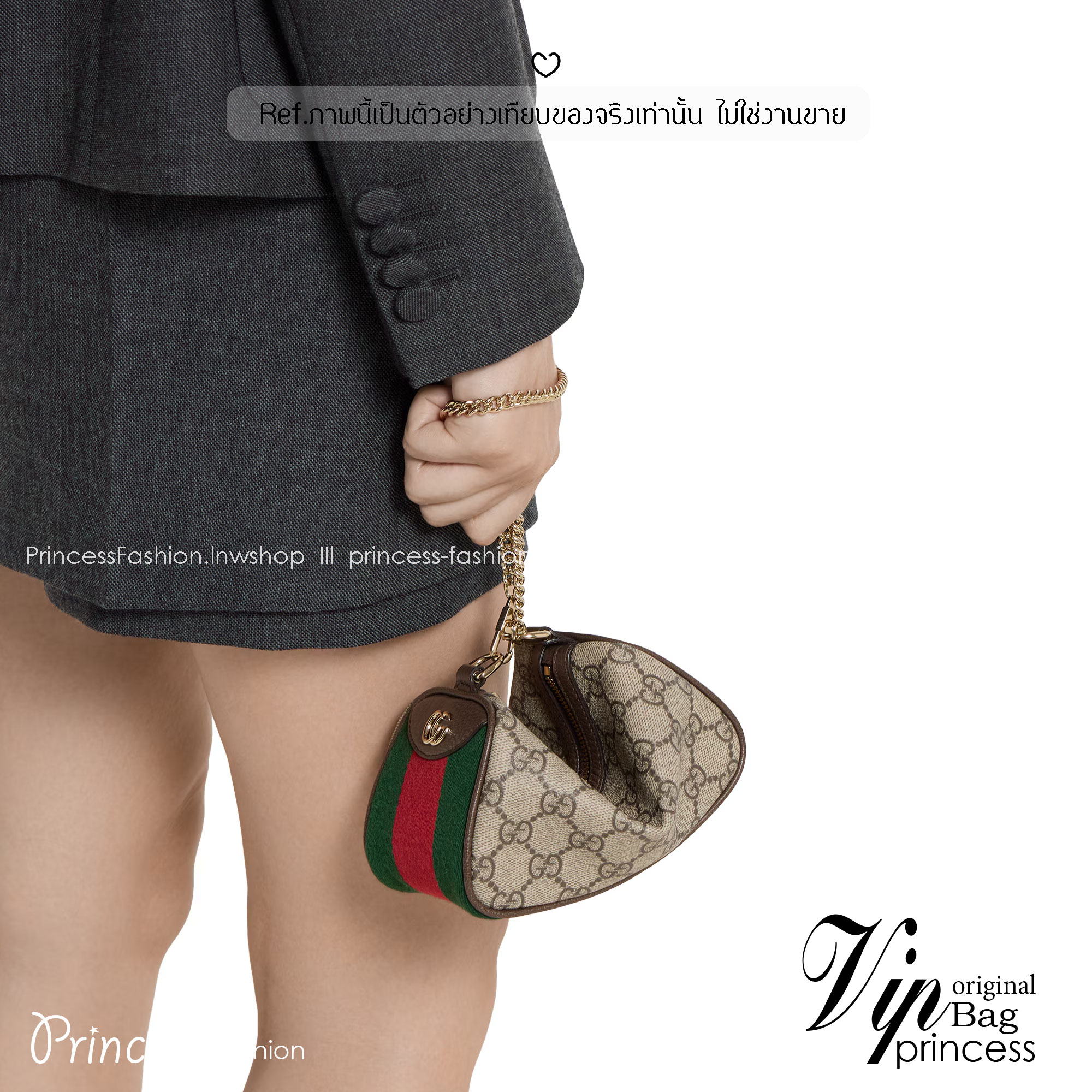 Gucci Ophidia mini bag on Chain shoulder strap กระเป๋าทรงสะพายใบเล็กดีไซน์ใหม่ น่ารักน่าใช้ สวยคลาสสิค โดดเด่นด้วยแถบสีเขียวแดงข้างและฐานกระเป๋า มาพร้อมสายโซ่พร้อมตะขอเกี่ยวเพื่อตัวเลือกในการเสริมสไตล์ที่หลากหลาย