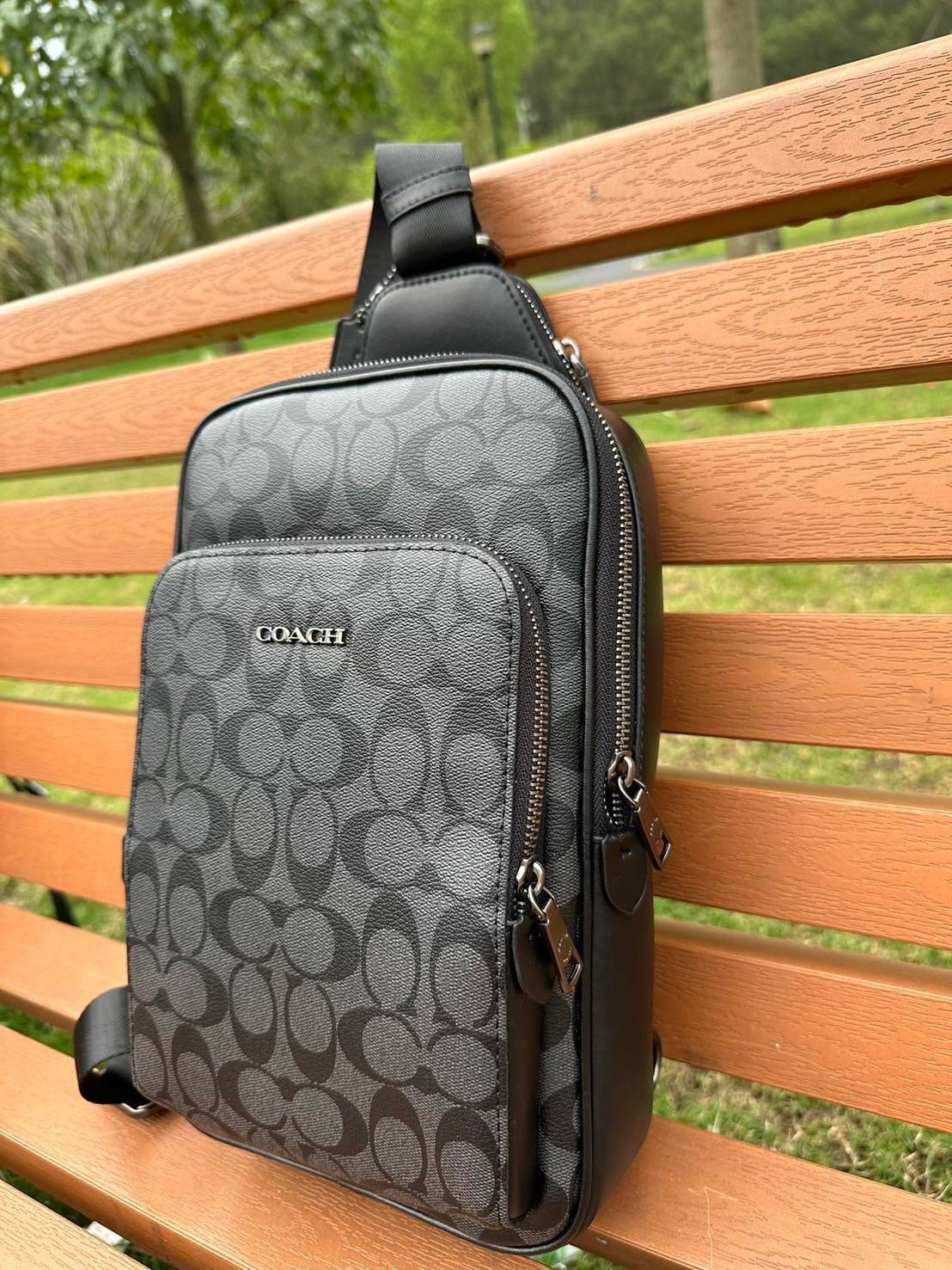 พร้อมส่ง 4 สี COACH Ethan Pack In Signature Canvas / COACH GRAHAM PACK กระเป๋าคาดอก 🧡 เกรดท็อปออริจินอล 1:1 สลับแท้ เกรดดีสุด ใช้งานต่างประเทศได้
