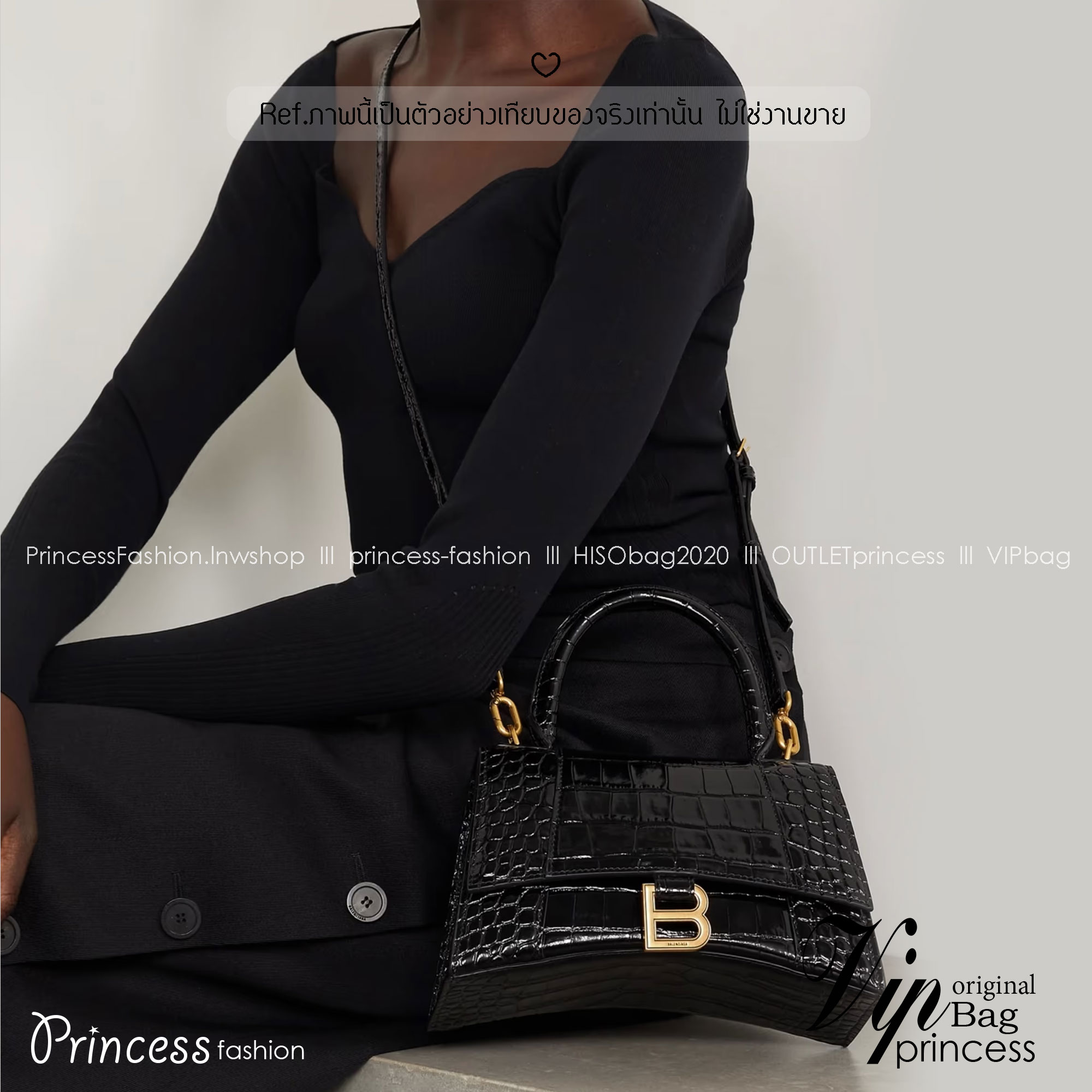 BALENCIAGA Hourglass top-handle tote bag กระเป๋าสะพายแบรนด์หรูซิกเนเจอร์ ที่มาพร้อมดีไซน์โดดเด่น มีความโฉบเฉี่ยว โค้งมนเหมือนพระจันทร์เสี้ยว เพิ่มความสวยสะดุดตาด้วยการตกแต่งอักษร B เมทัลลิก