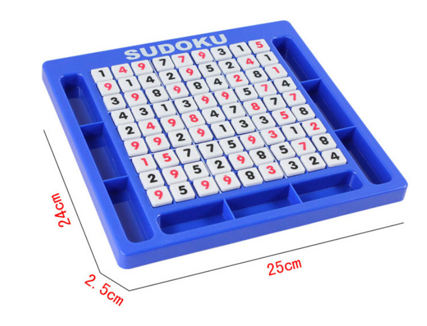 ซูโดกุกระดานพลาสติก Sudokuขนาด9x9 กระดานแบบมีหลุมใส่ตัวเล่นด้านข้าง