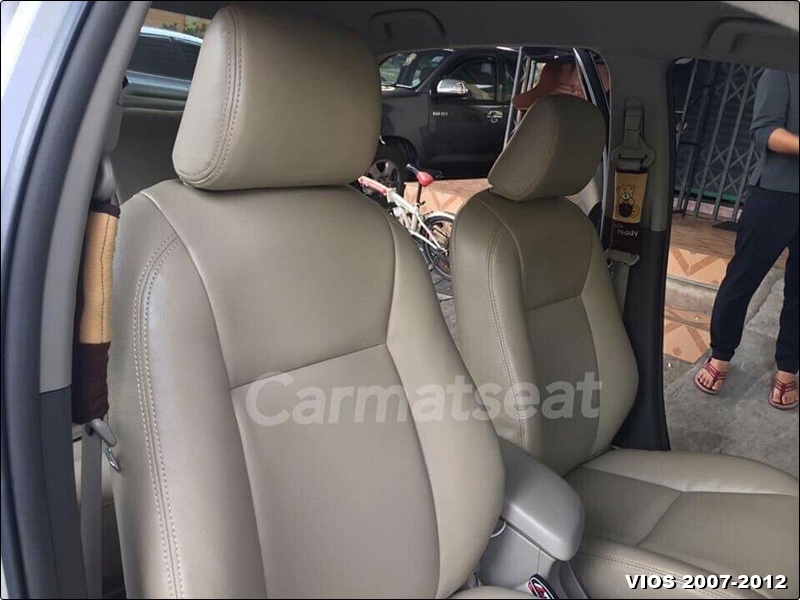 ชุดหุ้มเบาะรถยนต์ VIOS 2007-2012 หนังPVC เกรดA หนา1มิล สีครีม