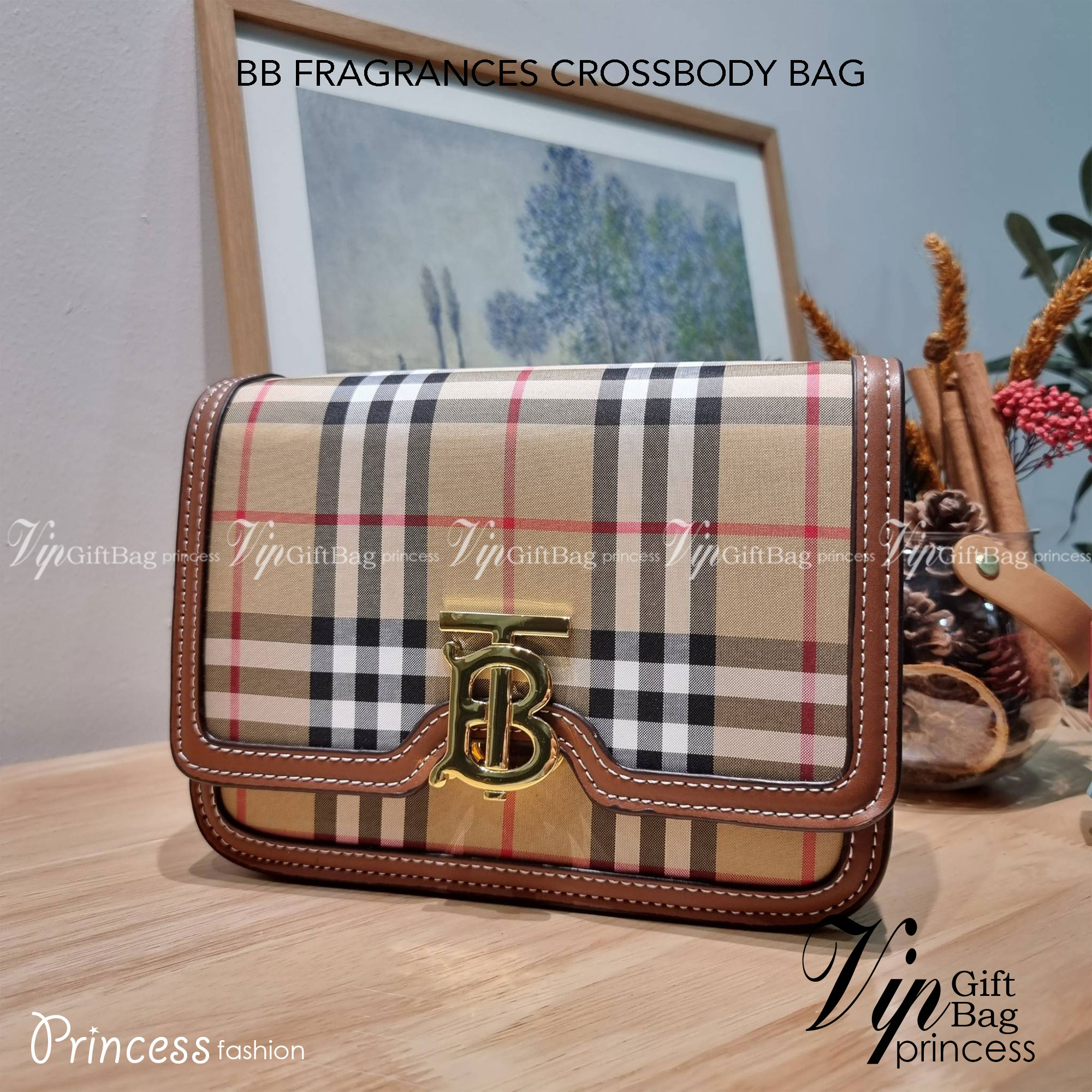 BURBERRY FRAGRANCES CROSSBODY BAG / BURBERRY SMALL CHECK CANVAS AND LEATHER TB BAG เบสท์ไอเท็ม!! คอลเลคชั่นที่ปังตลอดปี