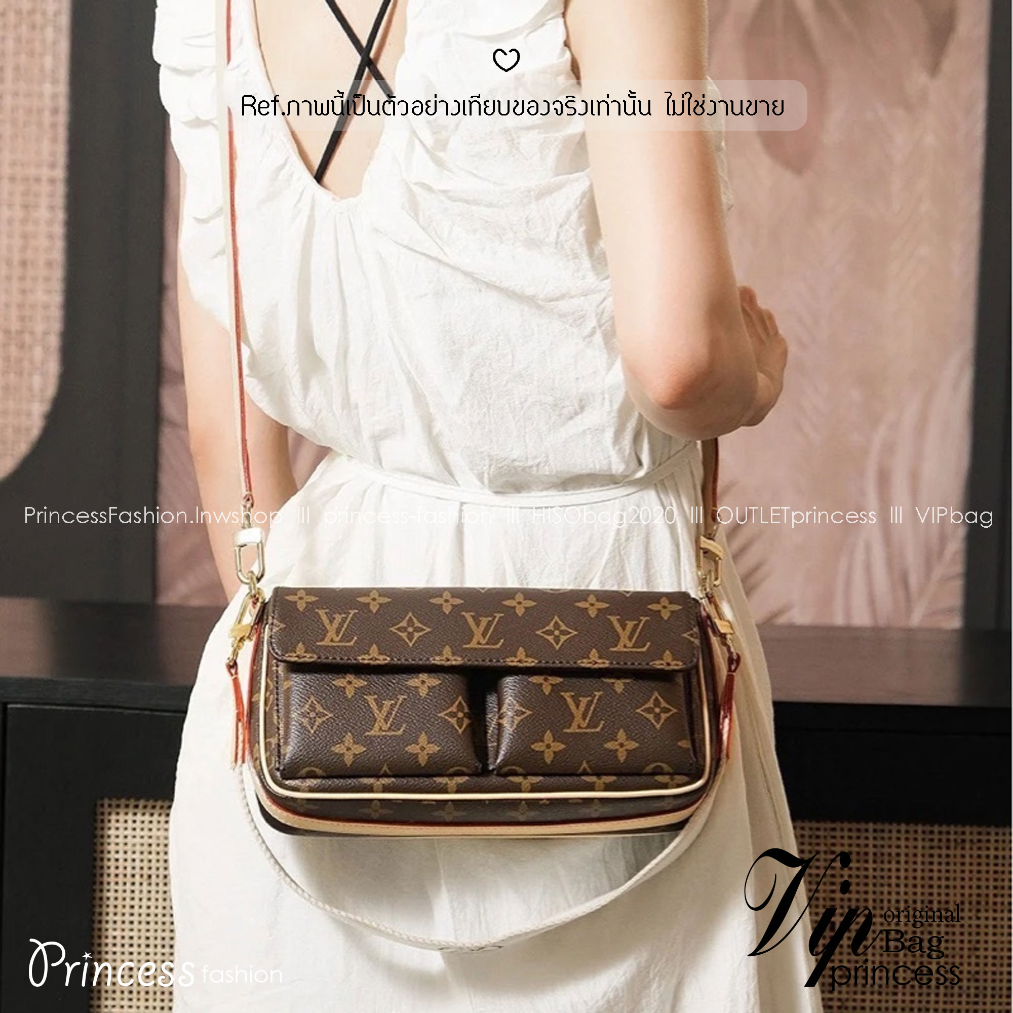 LV Vivacité bag Monogram Canvas กระเป๋าสะพายมัลติ/กระเป๋าถือรุ่น รุ่นมัลติขนาดกำลังสวย ใช้งานได้อย่างคล่องตัว สวยหรู สะดวกใช้มากๆตรงด้านหน้า ดีไซน์แบ่งเป็นกระเป๋าเล็กไว้ให้เก็บของจุกจิก สวยหรูดูแพง