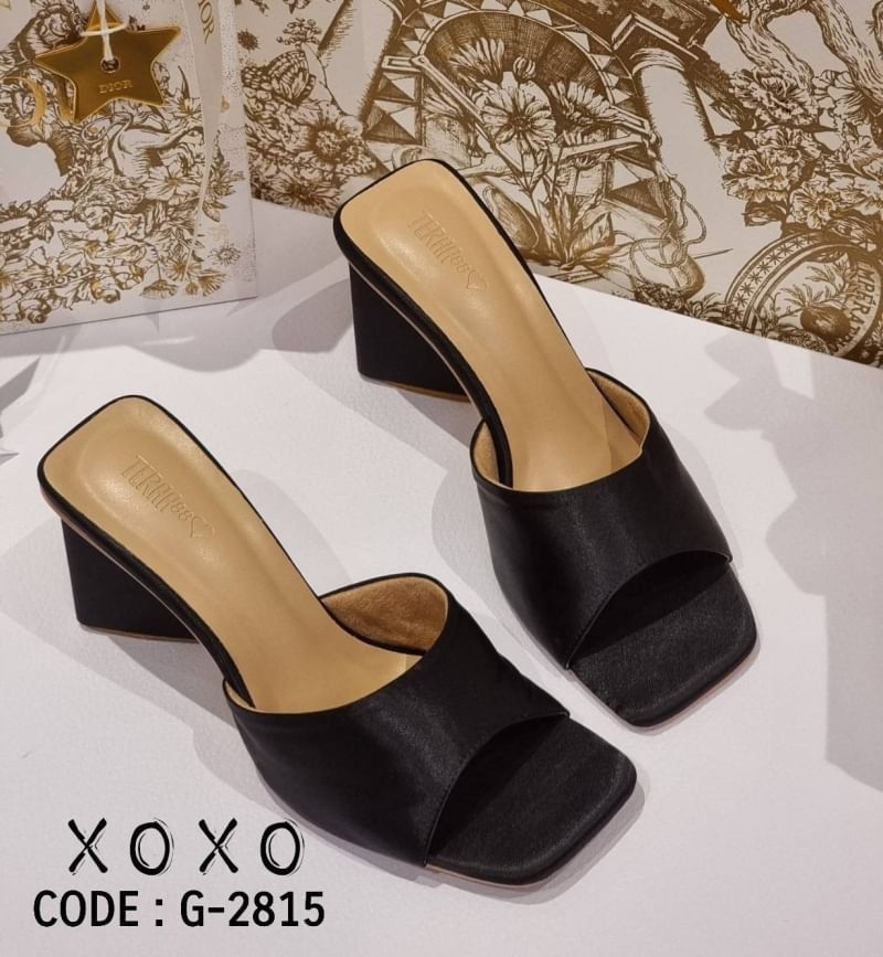 รองเท้า สไตล์ ZARA งานสวม สวย หรู่ วัสดุผ้าซาติน ส้นทรง 3 เหลี่ยม ใส่สบาย น้ำหนักเบา แมทส์ชุดง่าย