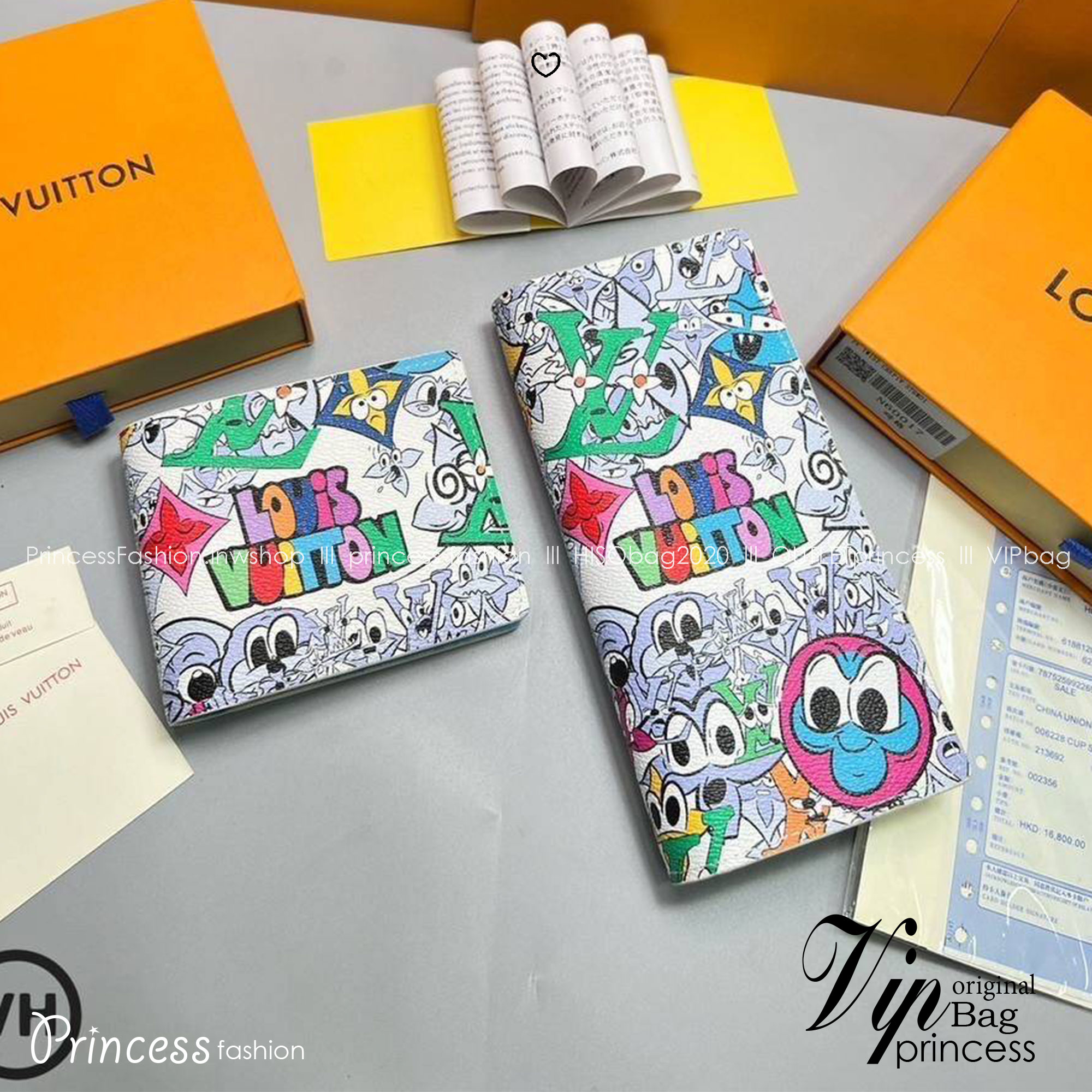 ORI หนังแท้ | LV Long Wallet / LV Short Wallet / LV Brazza Monogram Comic Wallet กระเป๋าสตางค์ใบยาว กระเป๋าสตางค์ใบสั้น กระเป๋าสตางค์ผู้ชาย