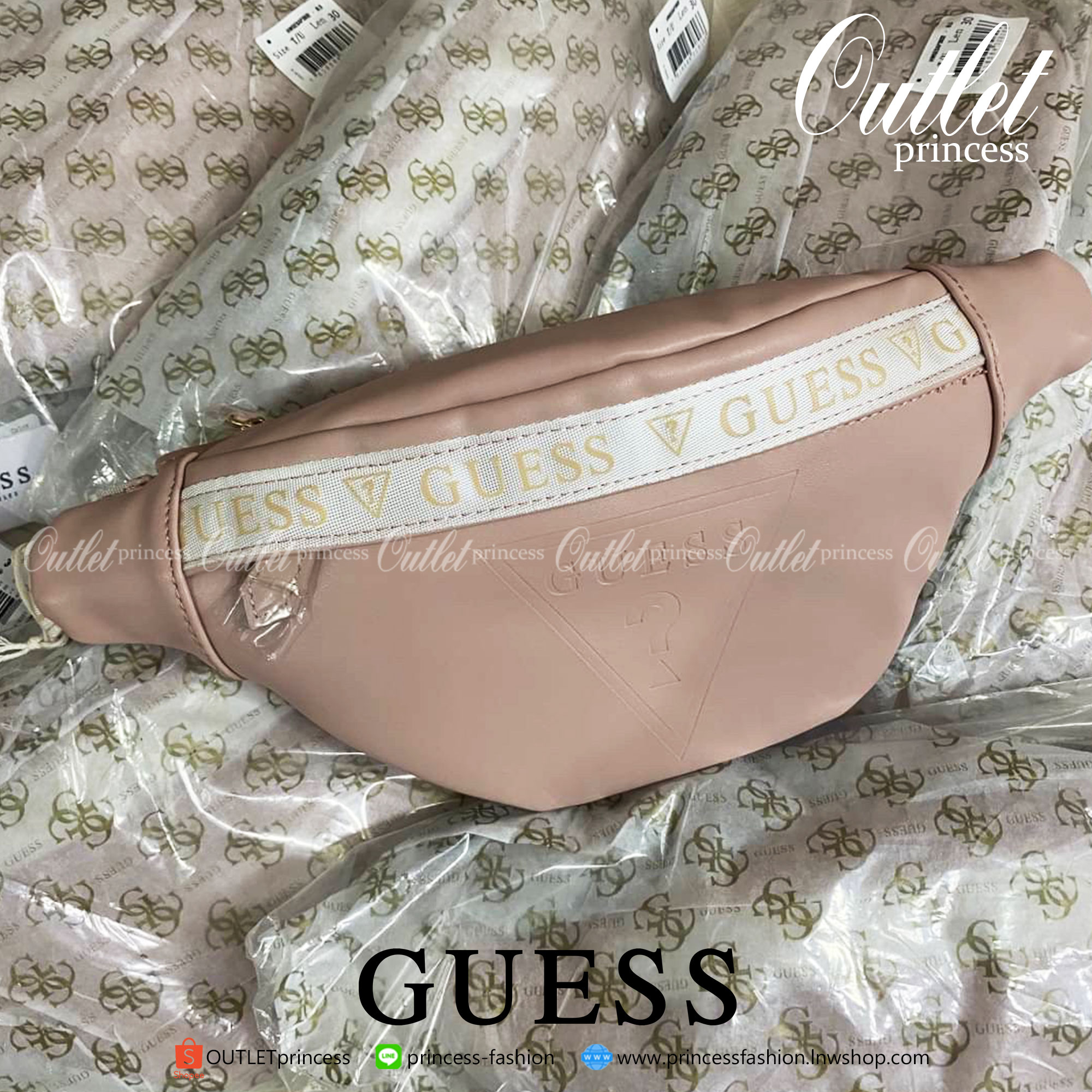 GUESS GESABEL GYM FANNY PACK กระเป๋าหนังคาดเอว/อก