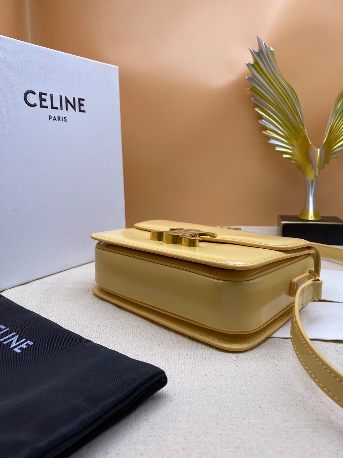 TEEN 18cm : CELINE TEEN TRIOMPHE BAG IN SHINY CALFSKIN / Celine Triomphe Bag / Celine Bag พร้อมส่ง 7 สี เกรดออริ 1:1 กระเป๋าแบรนด์หรูที่ควรมีแห่งปี รูปทรงสี่เหลี่ยมรุ่นฮอตฮิตของเหล่าดาราและเซเลบทั้งหลาย ดีไซต์เรียบหรู