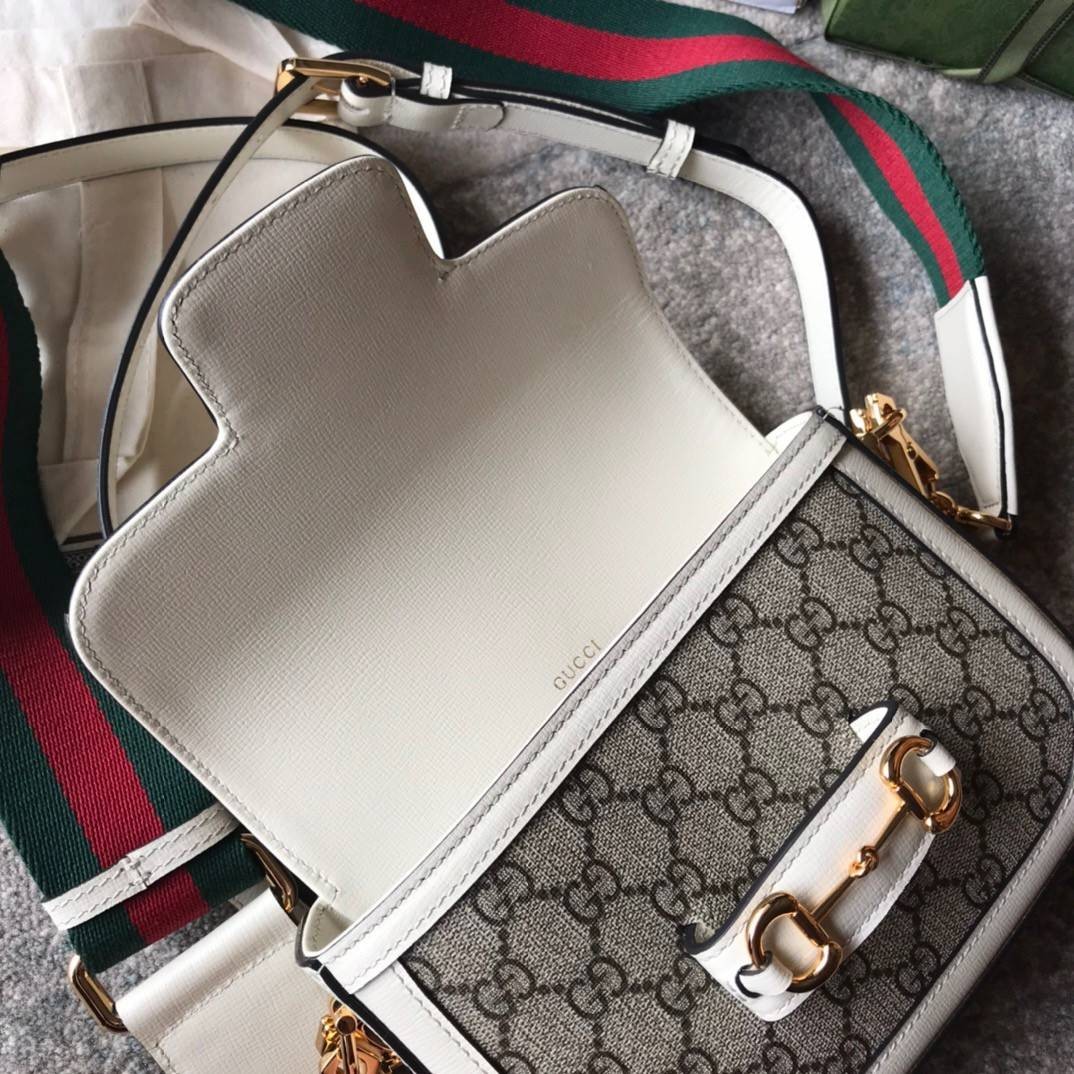 Gucci Horsebit 1955 mini bag GG Supreme in canvas พร้อมส่ง เกรดท็อปออรินอล งานเหมือนสุด หนังแท้ สวยงามตามรูป TOP ORIGINAL 1:1 เกรดเทียบแท้ ใช้สลับแท้ได้ ใช้งานต่างประเทศได้